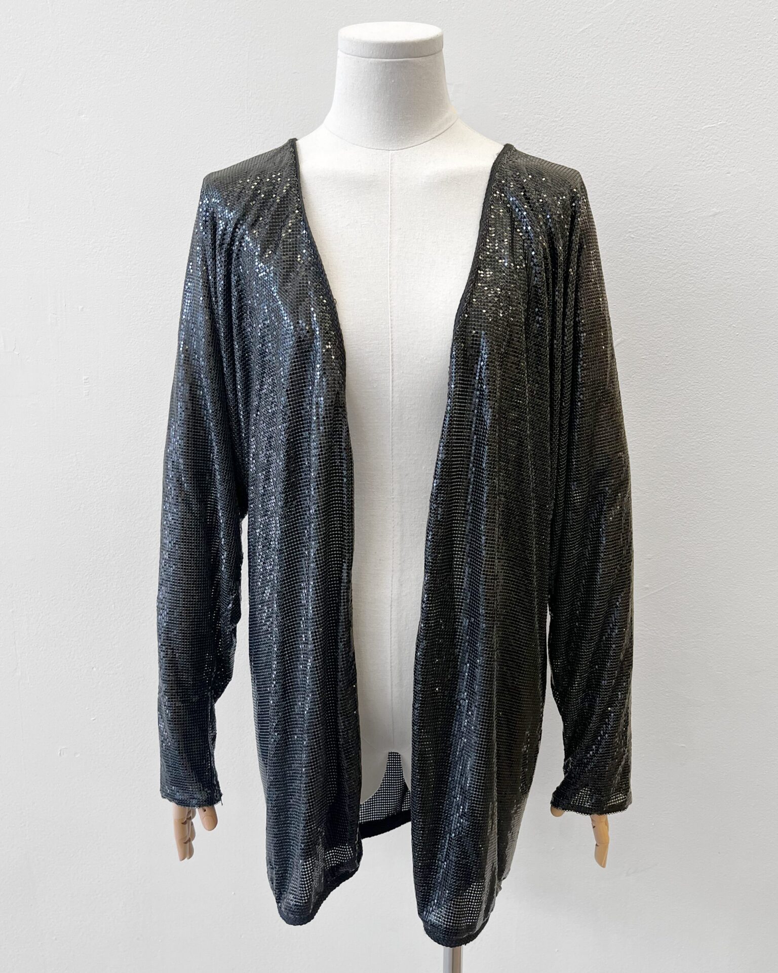Whiting & Davis 1980's black metal mesh jacket