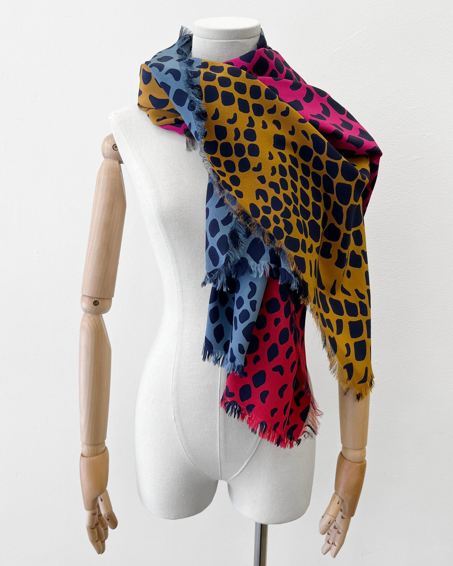 Yves Saint Laurent silk scarf/wrap in multicolour scale print