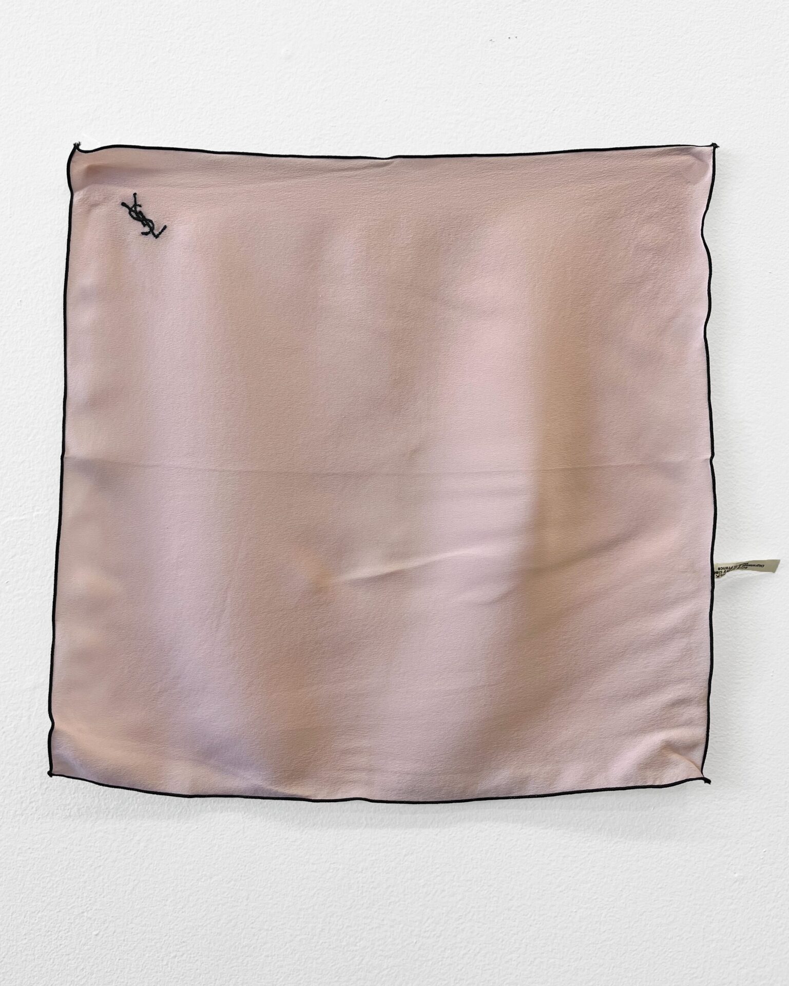 Yves Saint Laurent pink silk handkerchief with embroidered logo