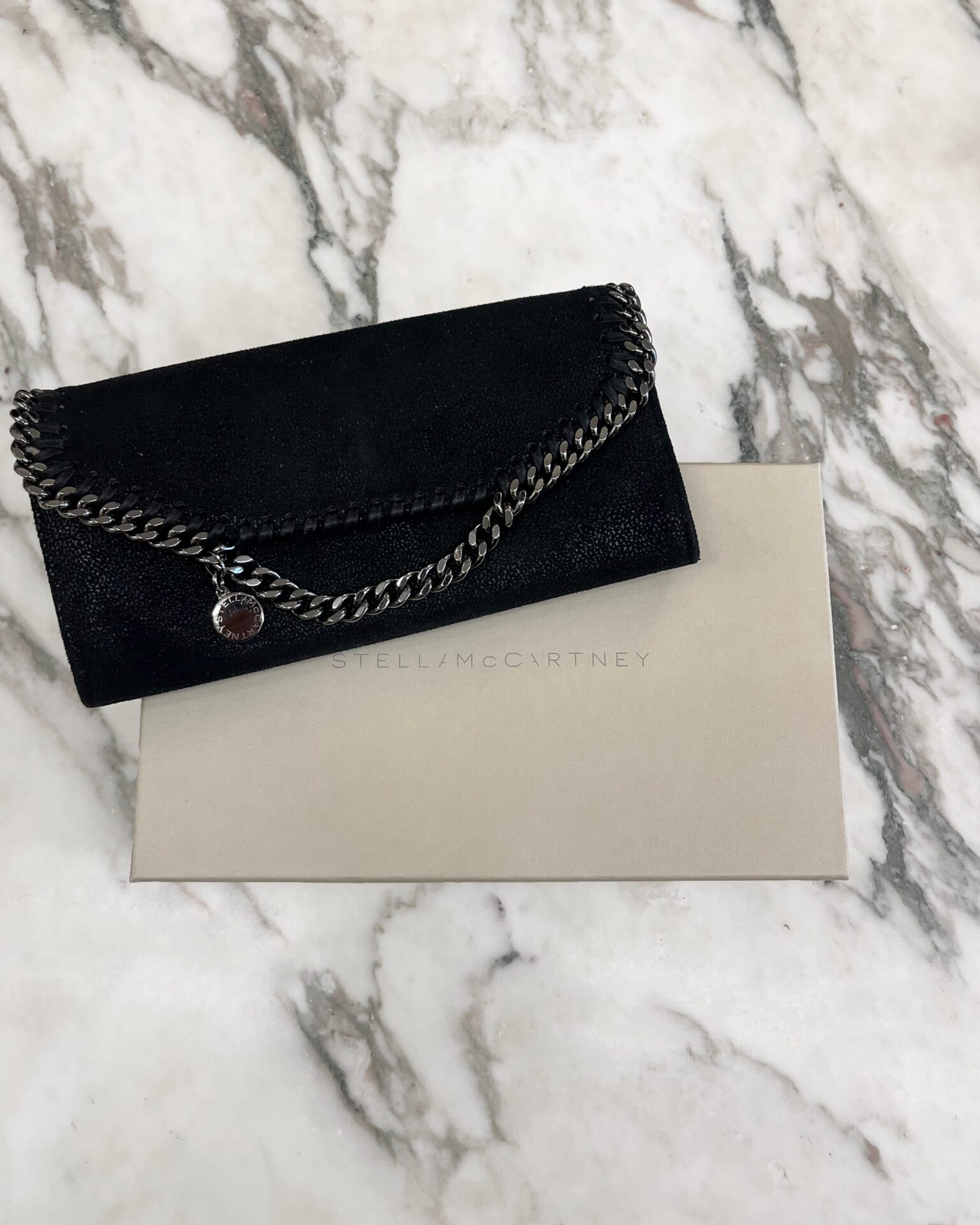 Stella McCartney Falabella black vegan leather wallet