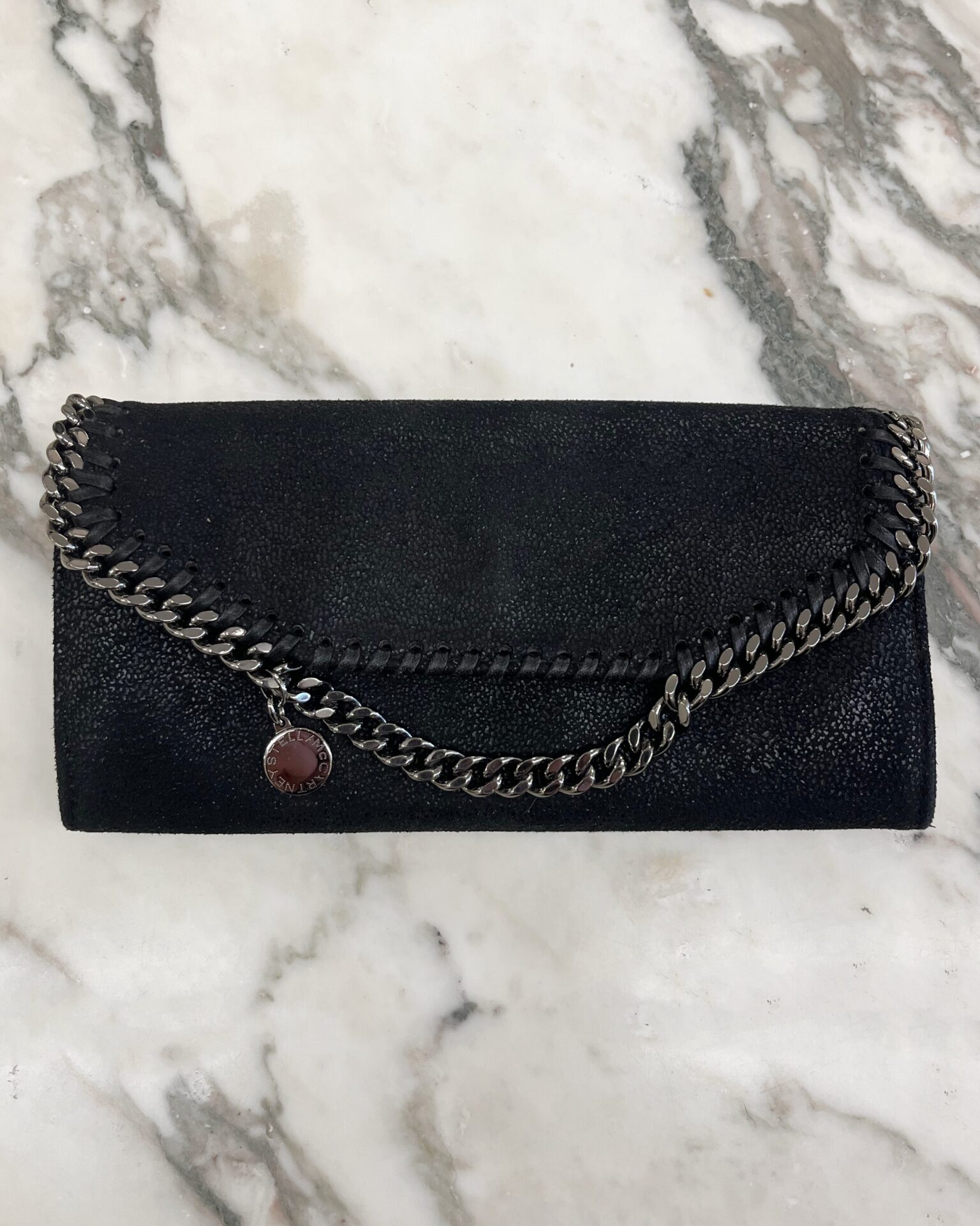 Stella McCartney Falabella black vegan leather wallet