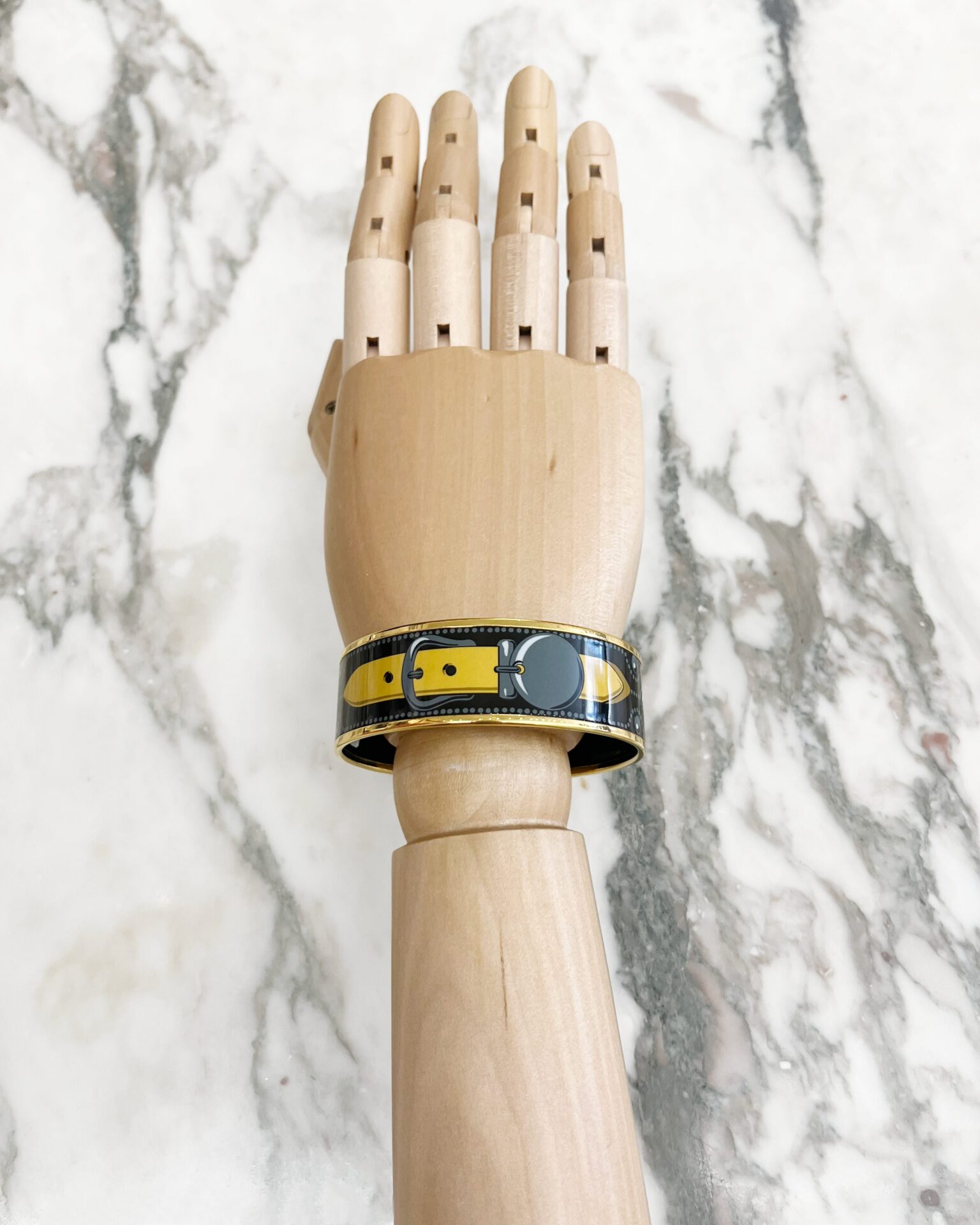 Hermes Collier de Chien black enamel bangle