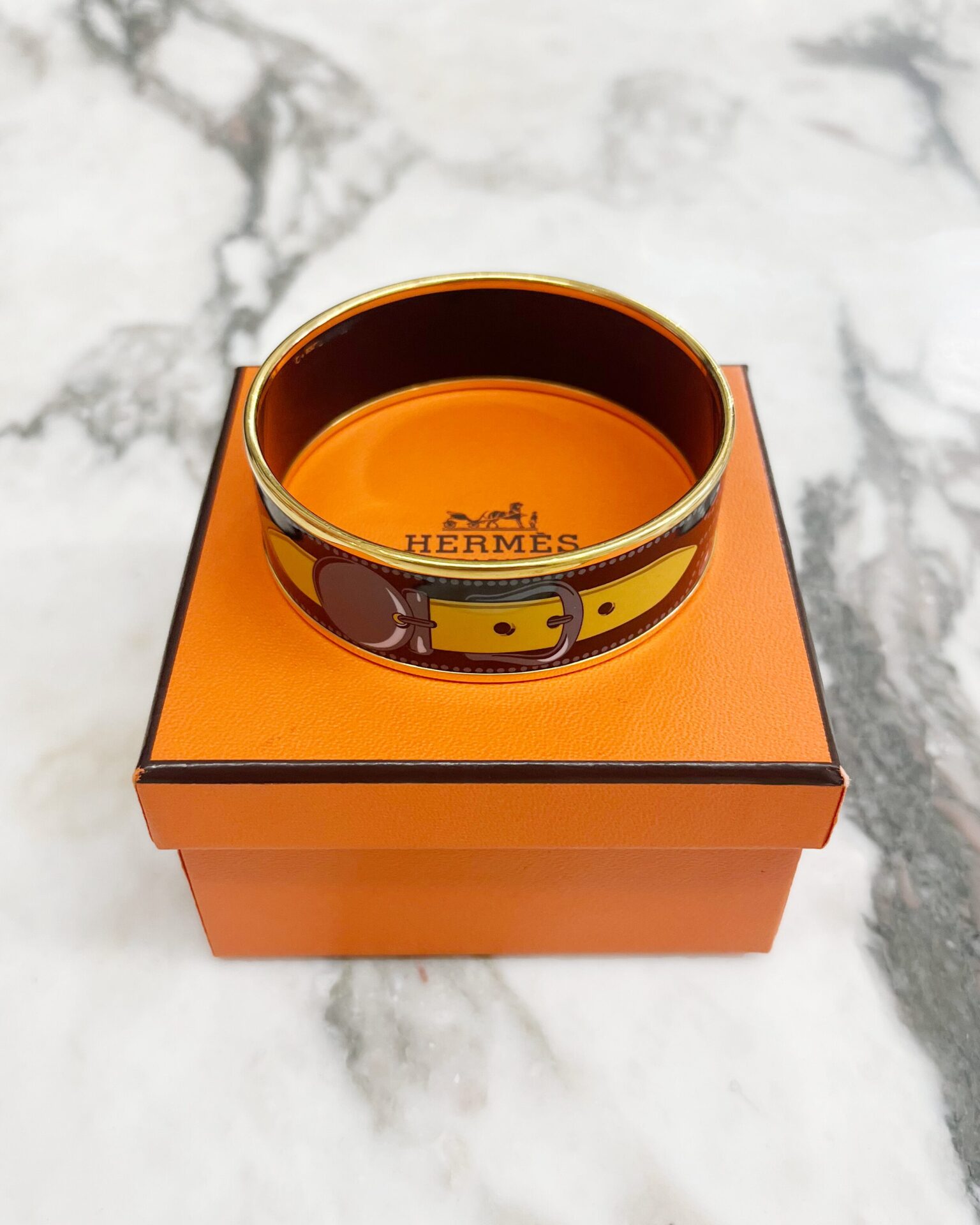 Hermes Collier de Chien black enamel bangle