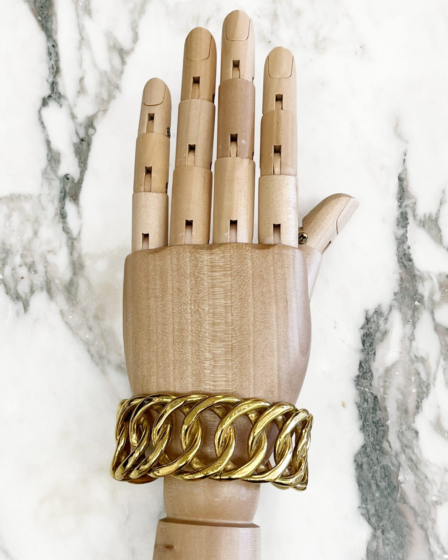 Chanel 1980's gold link cuff bracelet