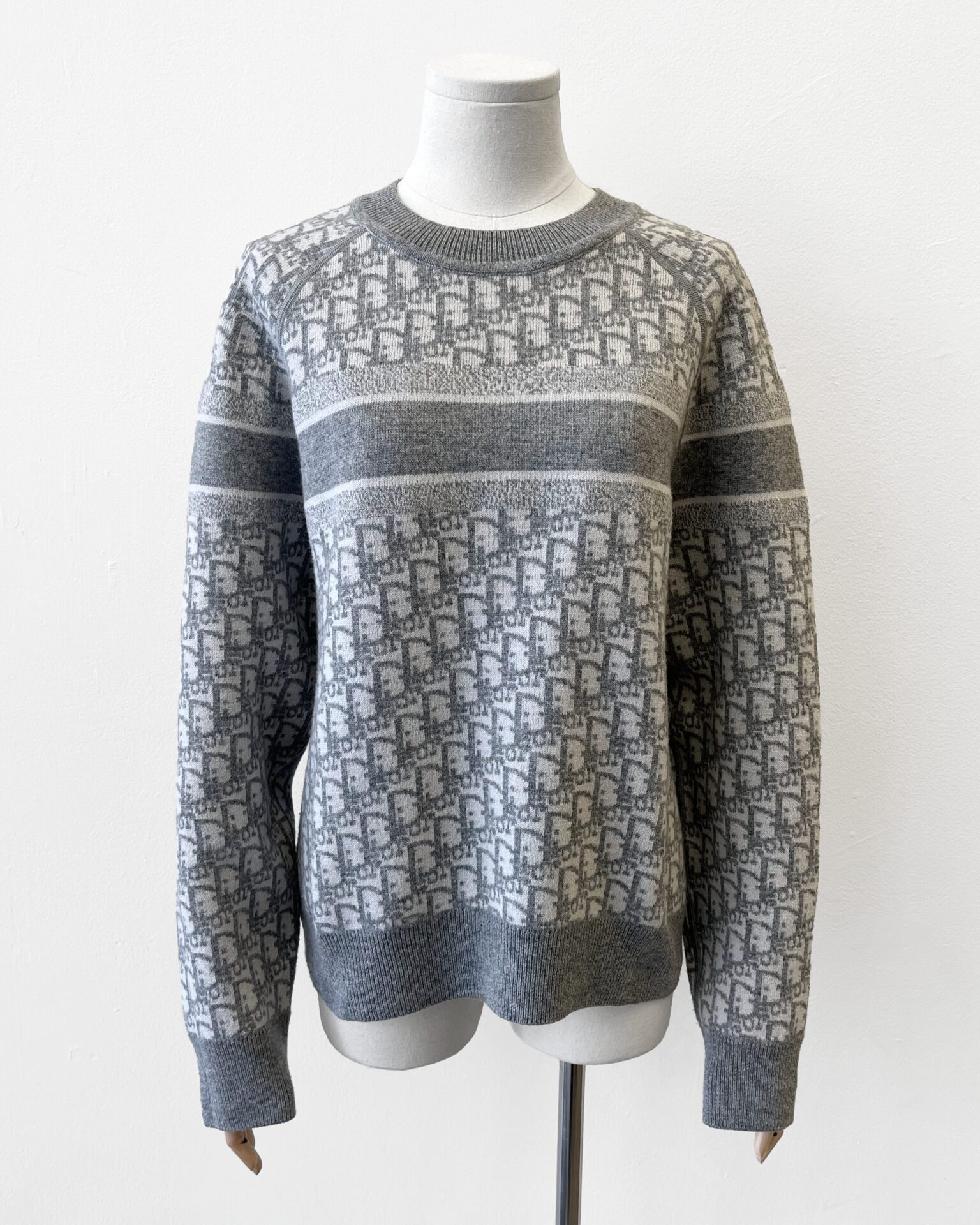 Dior grey Oblique reversible cashmere sweater