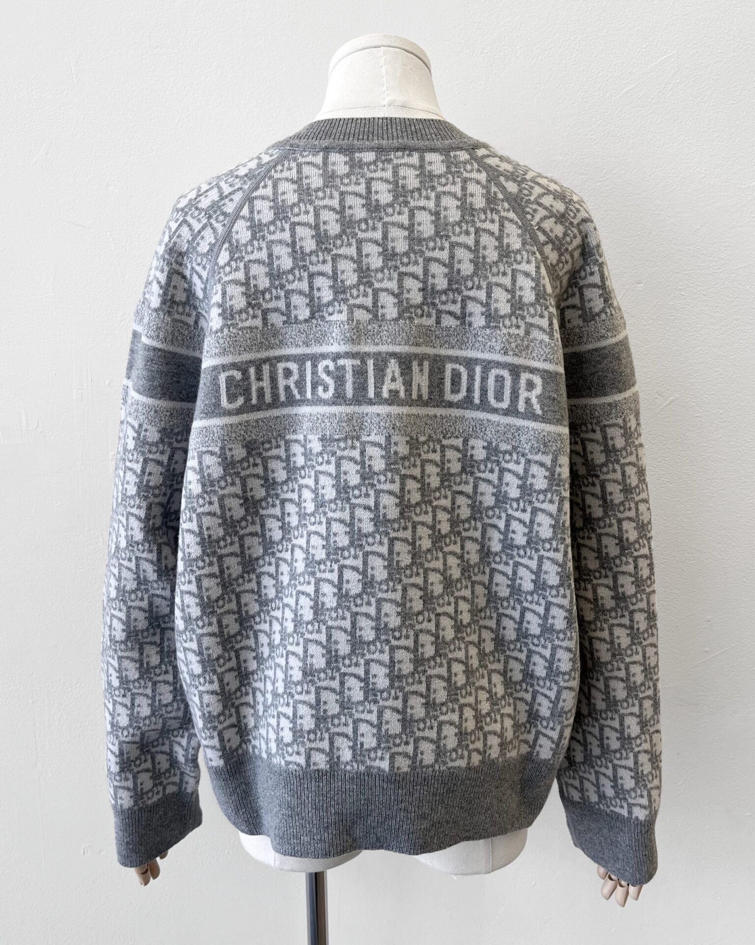 Dior grey Oblique reversible cashmere sweater