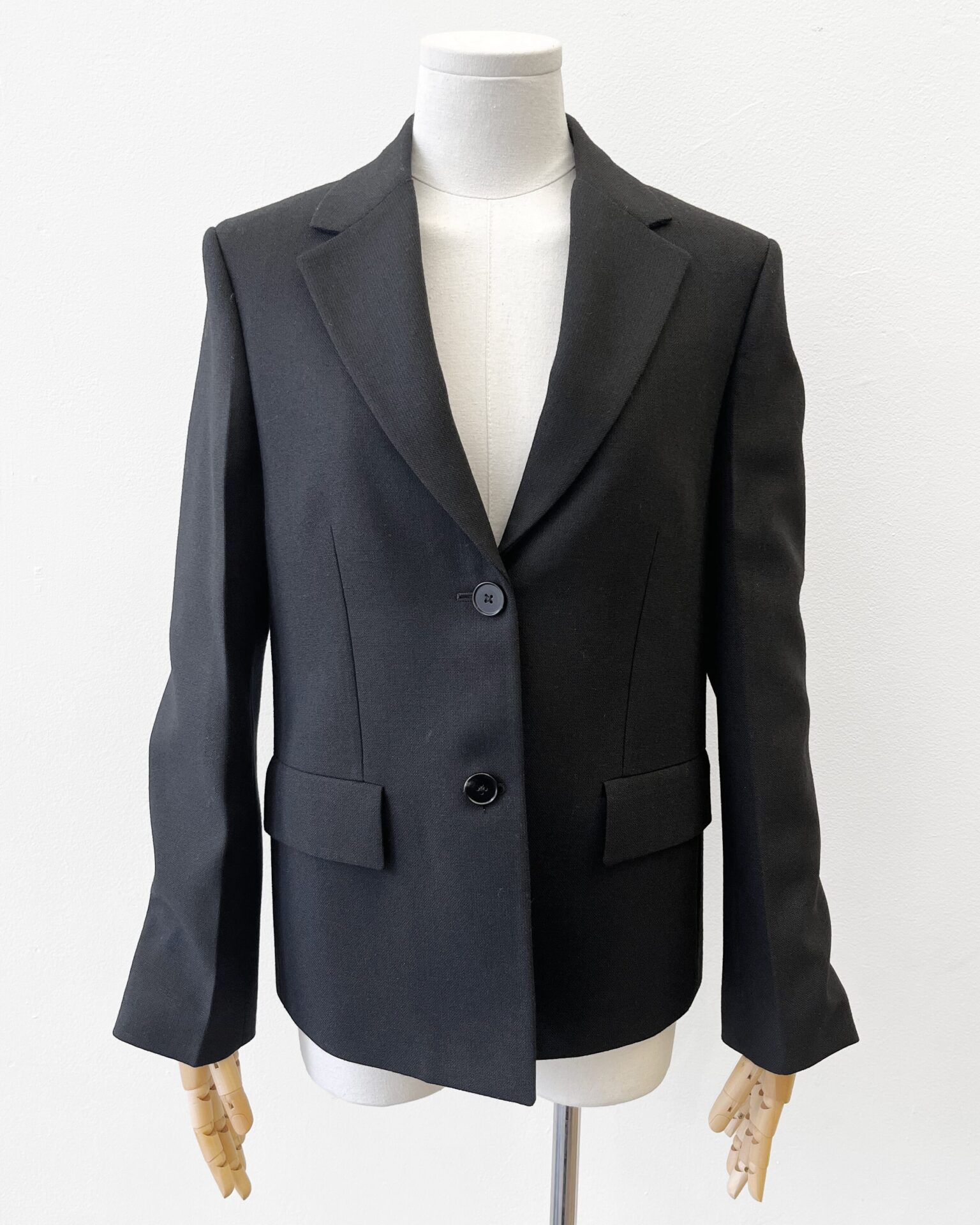 Jil Sander black wool boxy blazer jacket