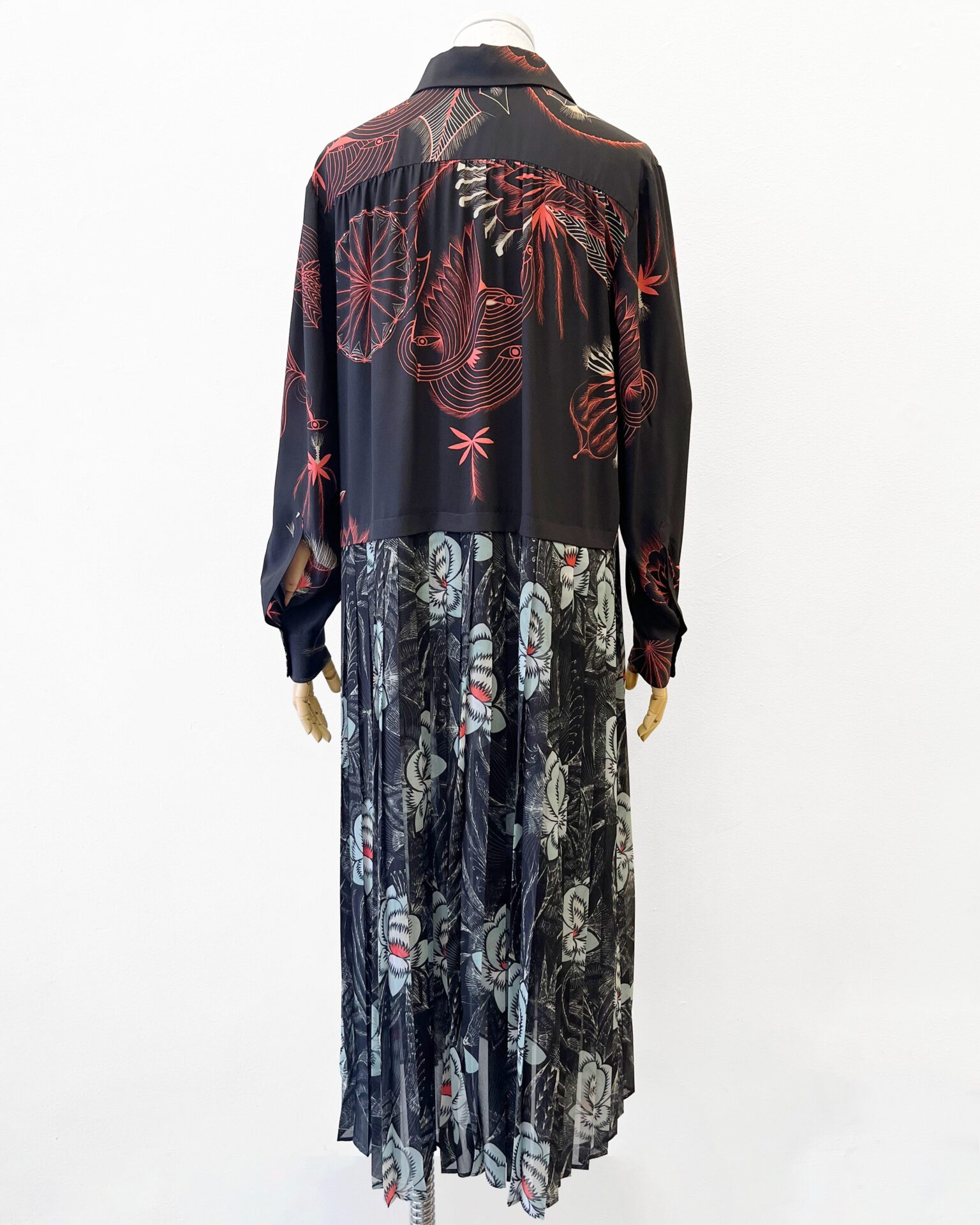 Dries Van Noten silk floral print long sleeve dress