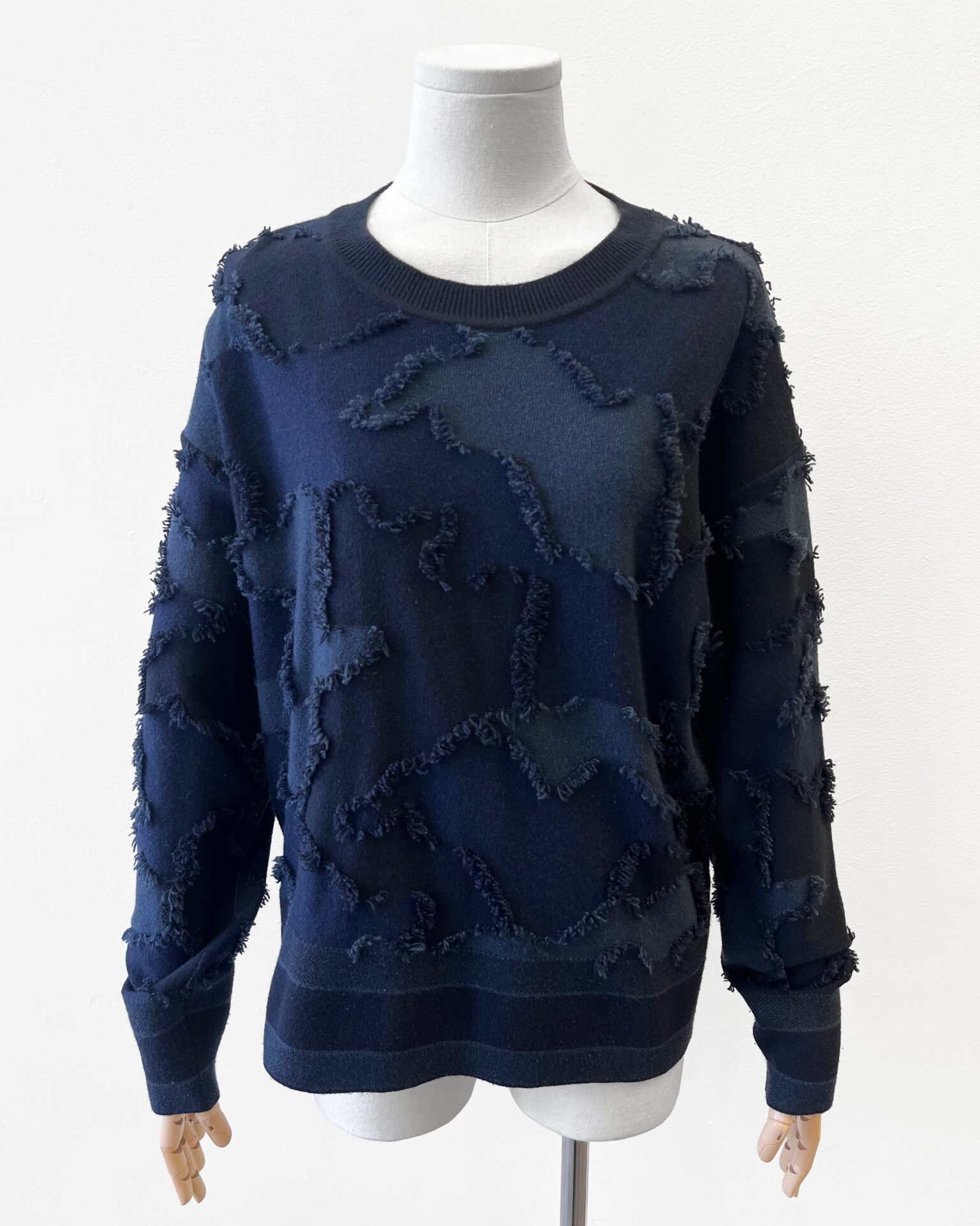 Dior navy camouflage cashmere knit sweater