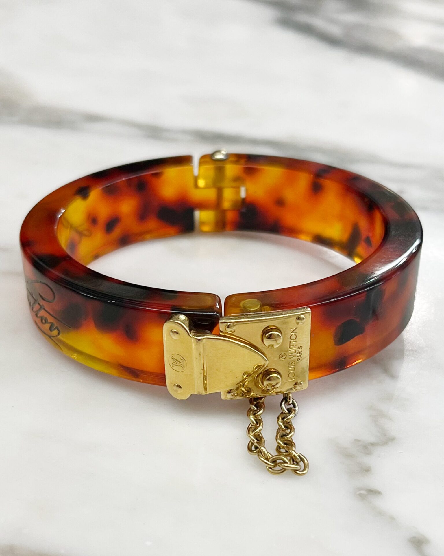 Louis Vuitton Lock Me tortoise resin bracelet
