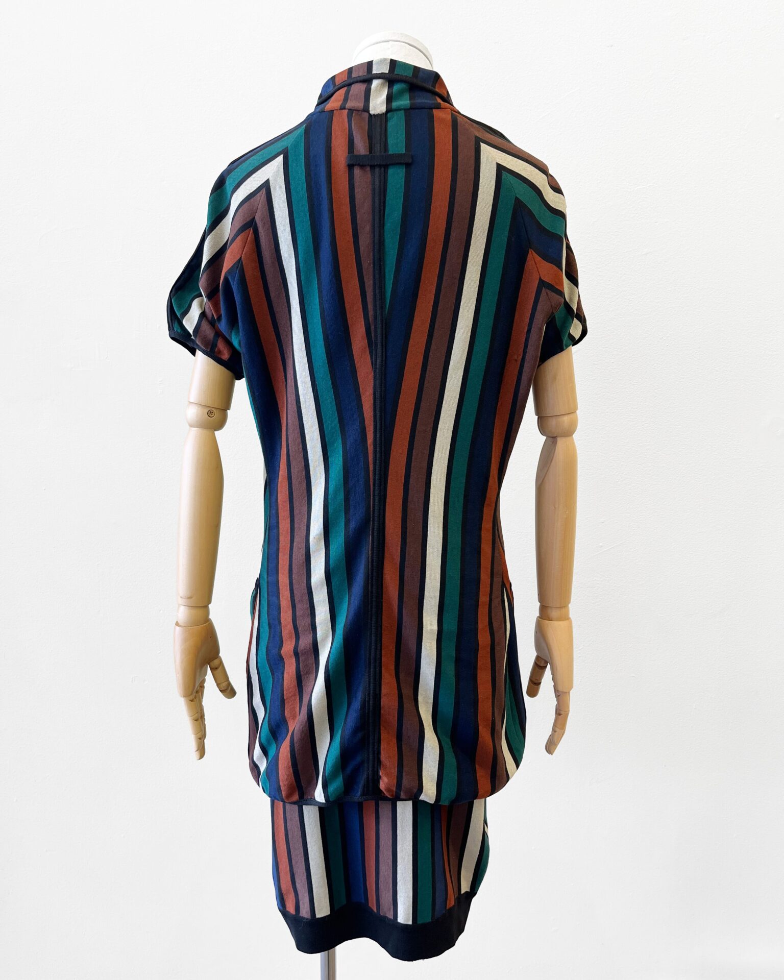 Jean Paul Gaultier Maille 1990's striped skirt set