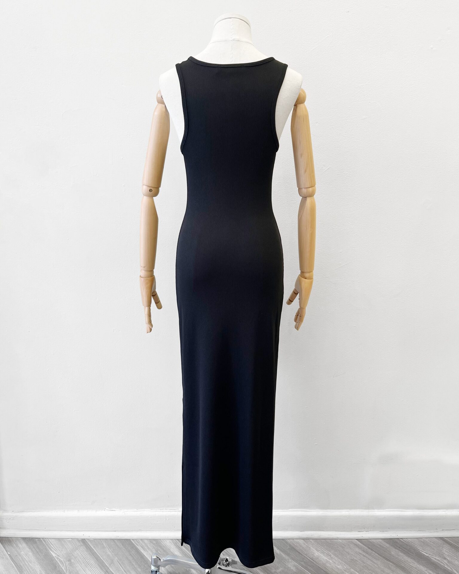 Christopher Esber long black dress with crystal bust detail