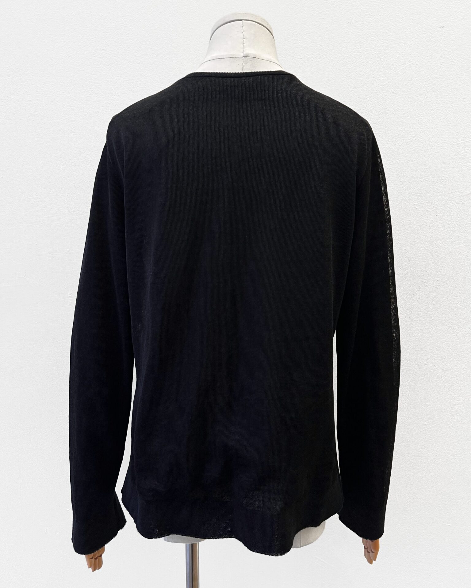 The Row Jheel cardigan in black cotton/linen knit