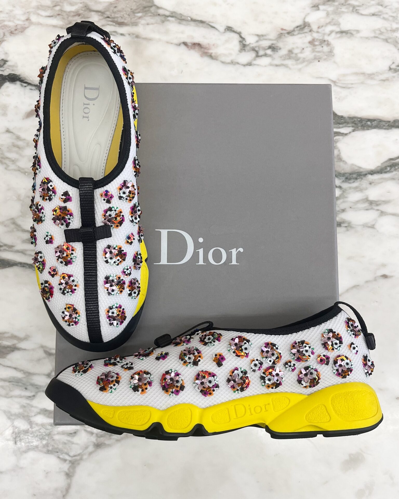 Dior Fusion floral slip on sneakers