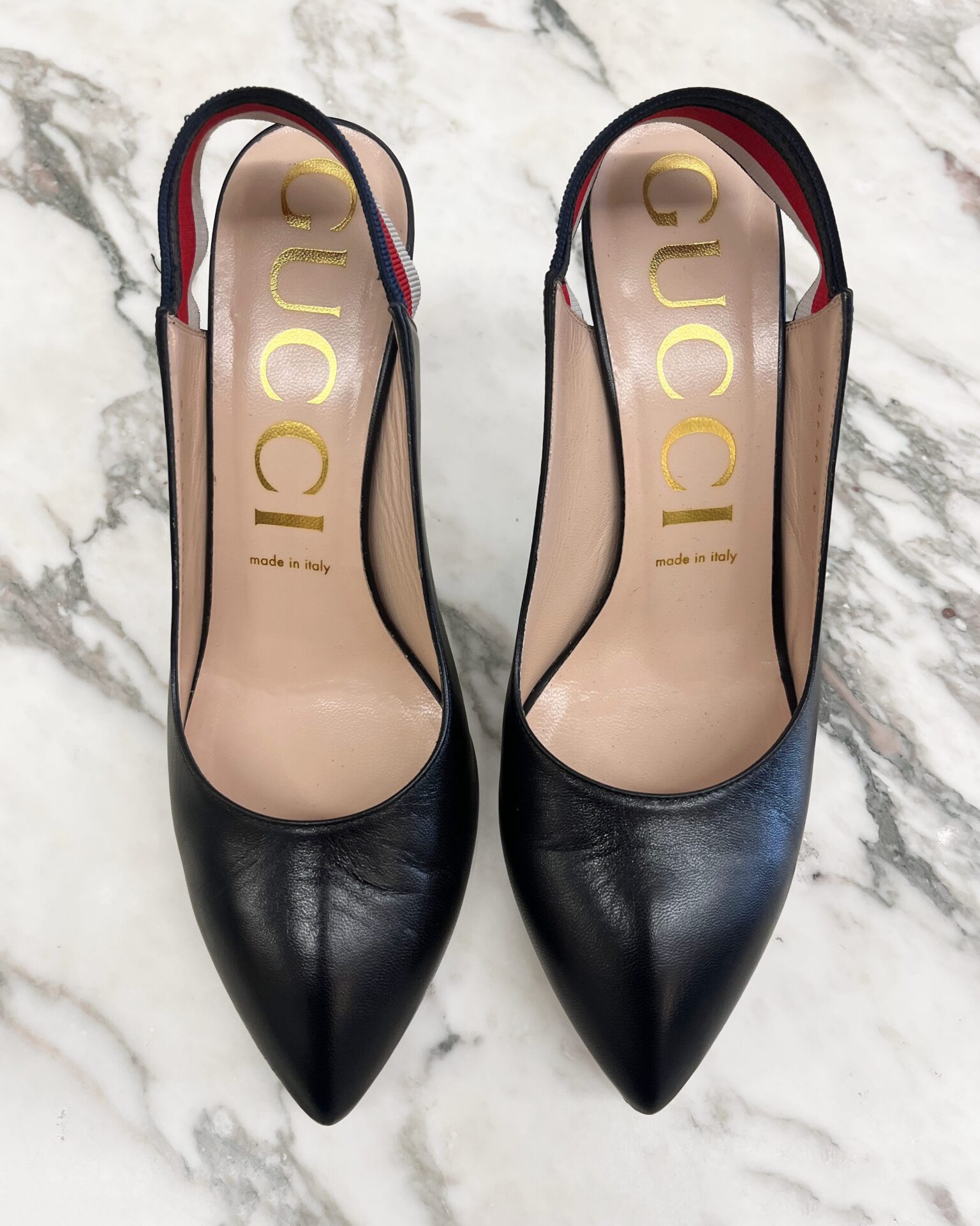 Gucci Sylvie Web slingback pumps