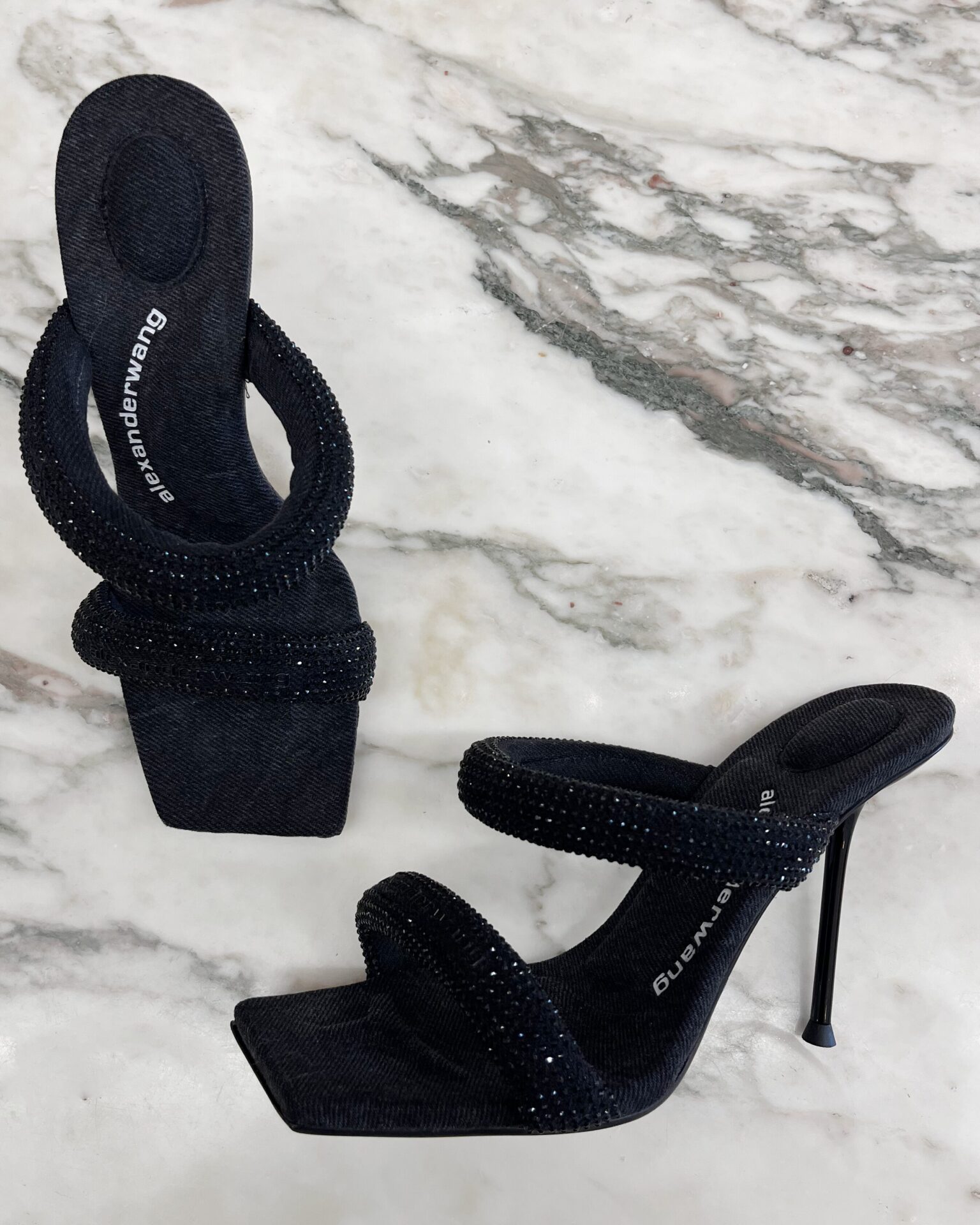 Alexander Wang Julie crystal tubular sandal heels
