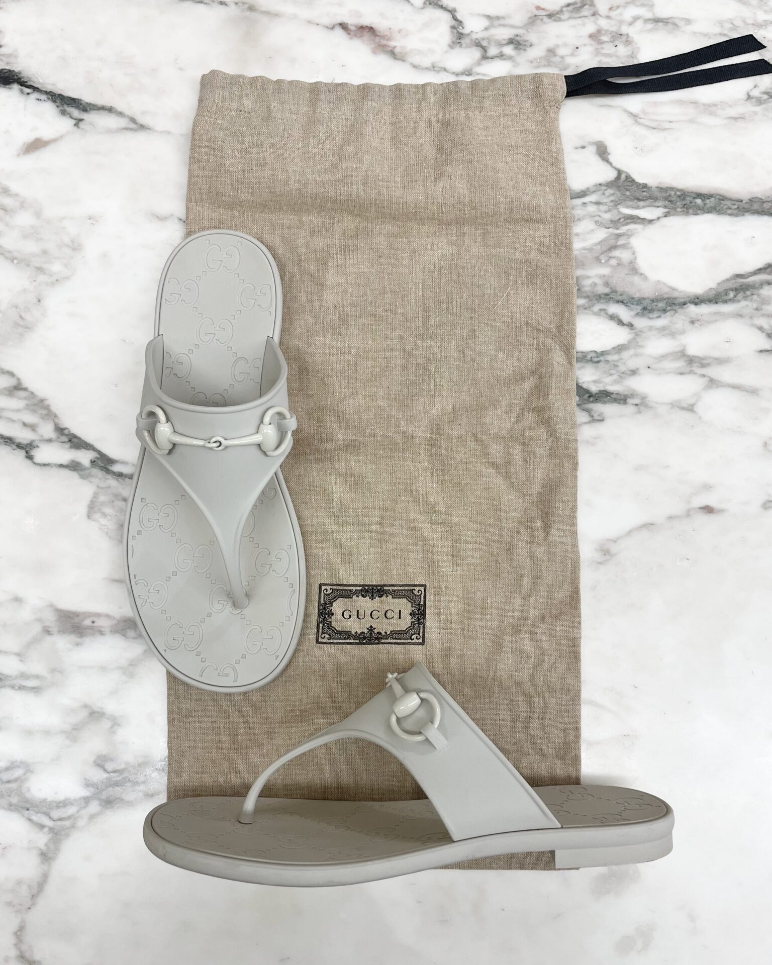 Gucci Minorca Horsebit rubber thong sandals