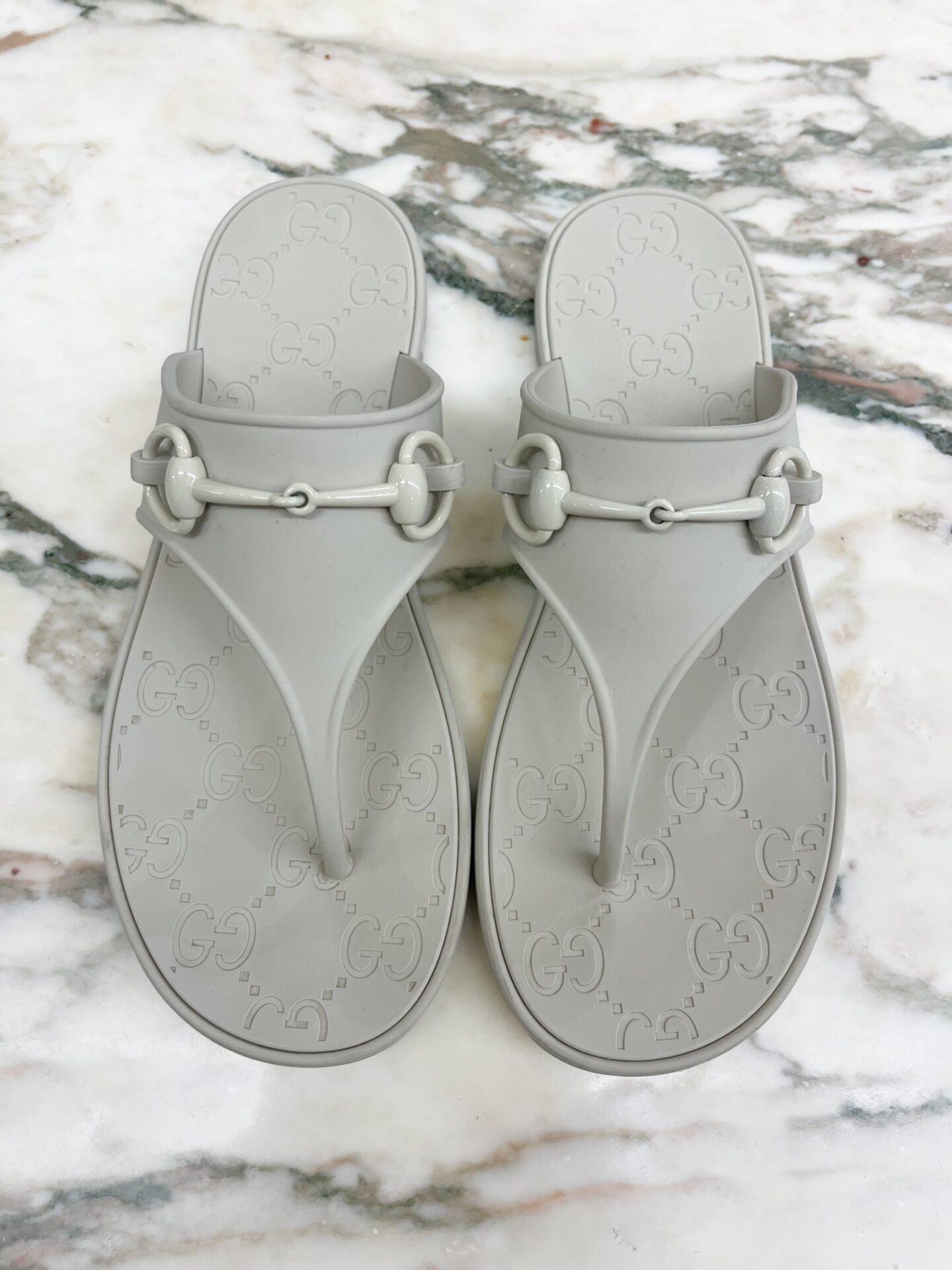 Gucci Minorca Horsebit rubber thong sandals