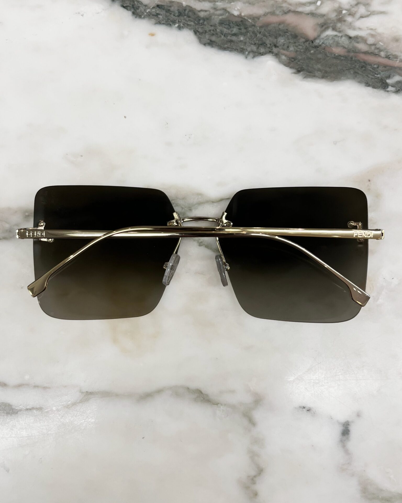 Fendi FE4082US smokey square sunglasses with crystal 'FF'