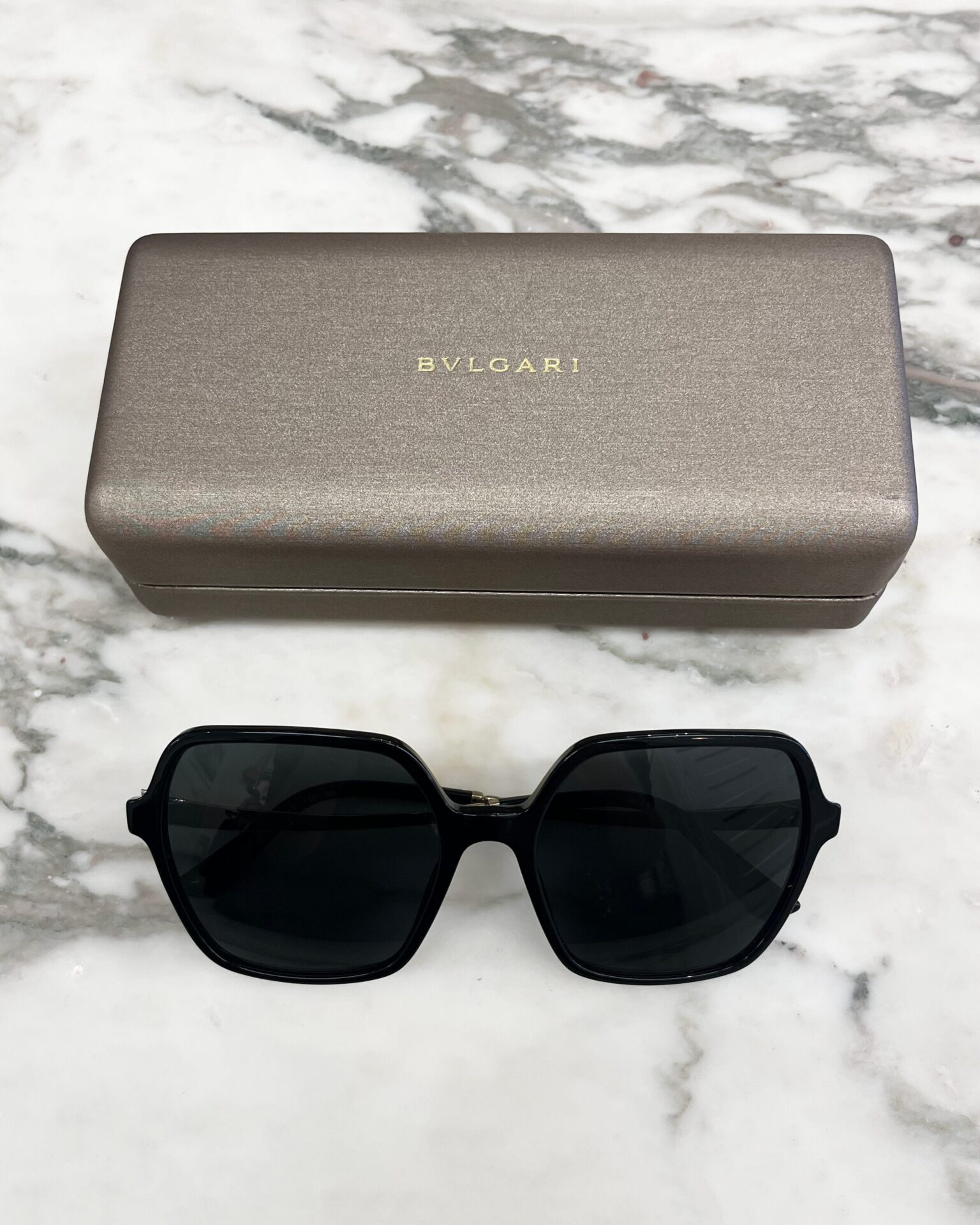 Bulgari 8252 black sunglasses with serpentine arms