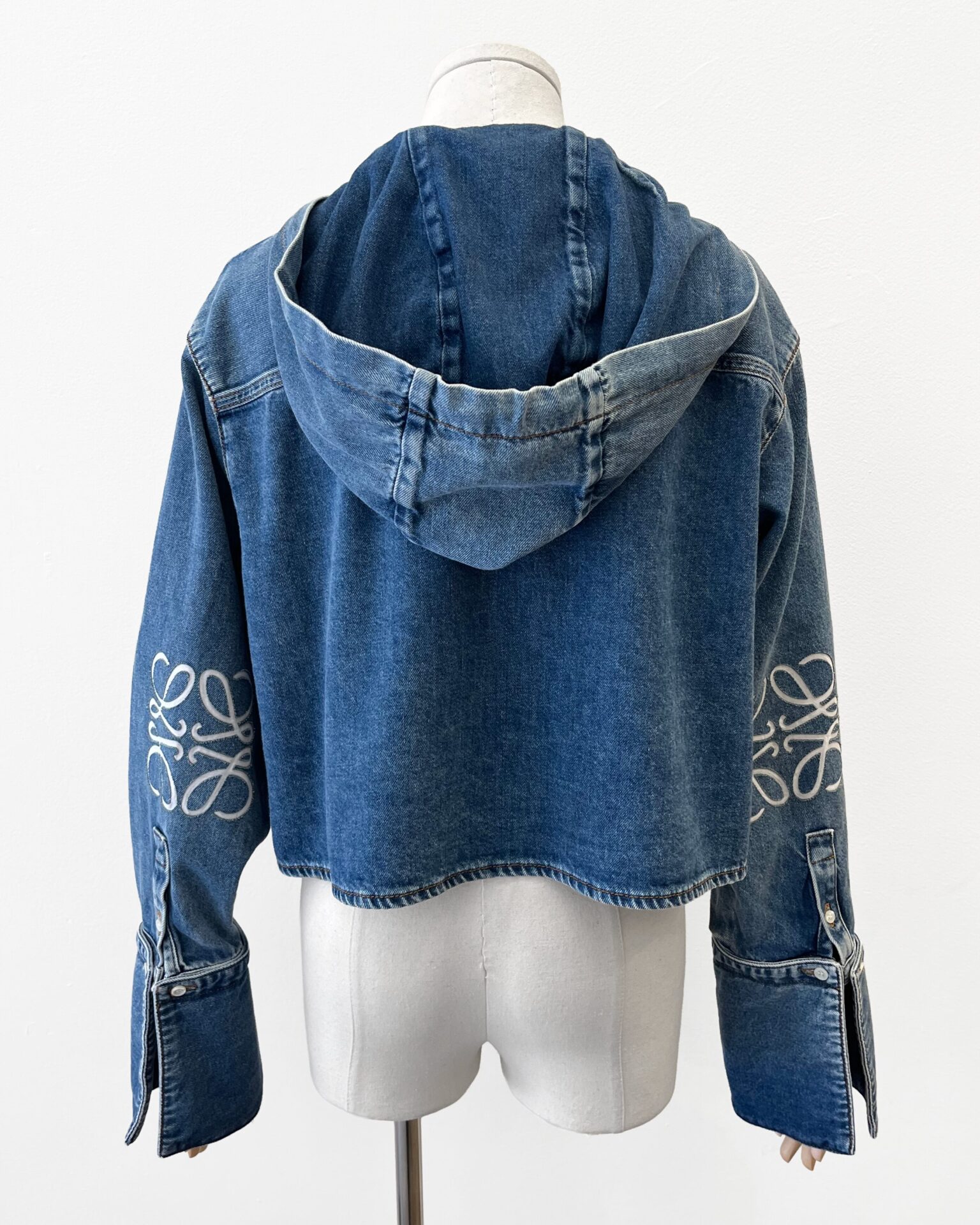 Loewe Anagram elbow hooded denim jacket