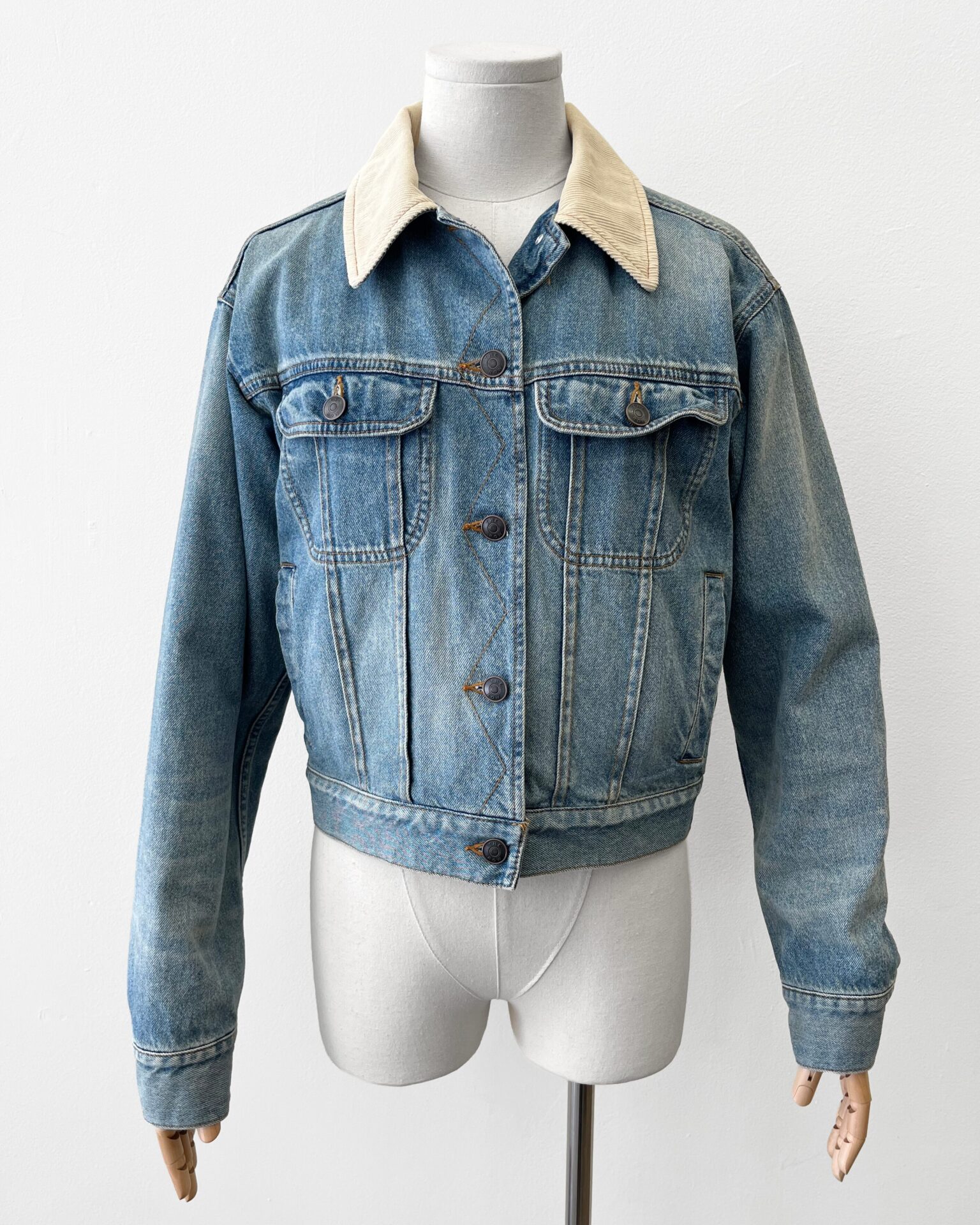 The Row Joras flannel lined denim jacket