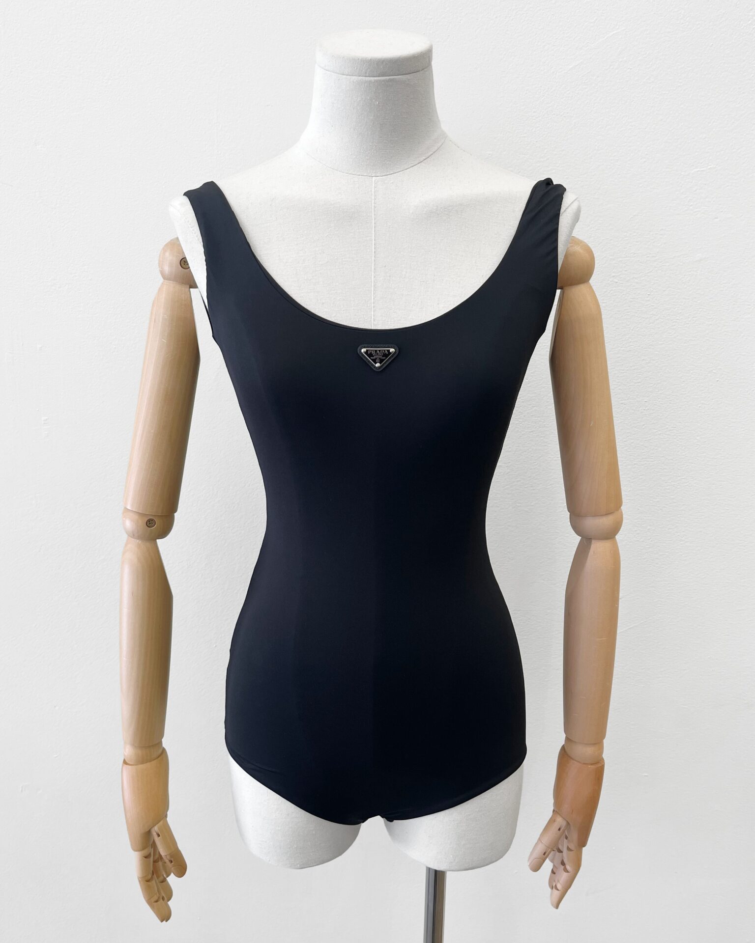 Prada black stretch jersey bodysuit