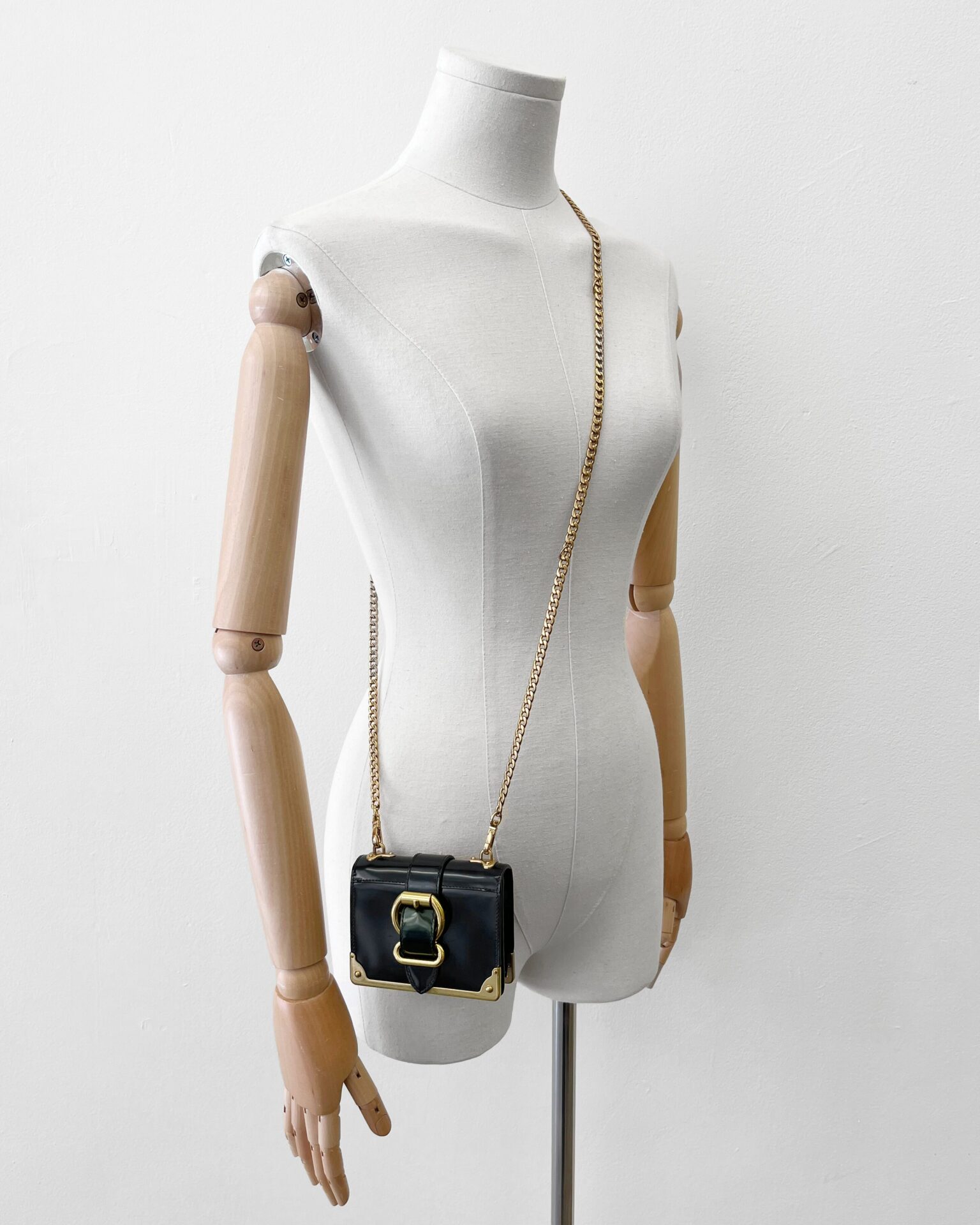 Prada black micro Spazolatto Cahier crossbody/belt bag