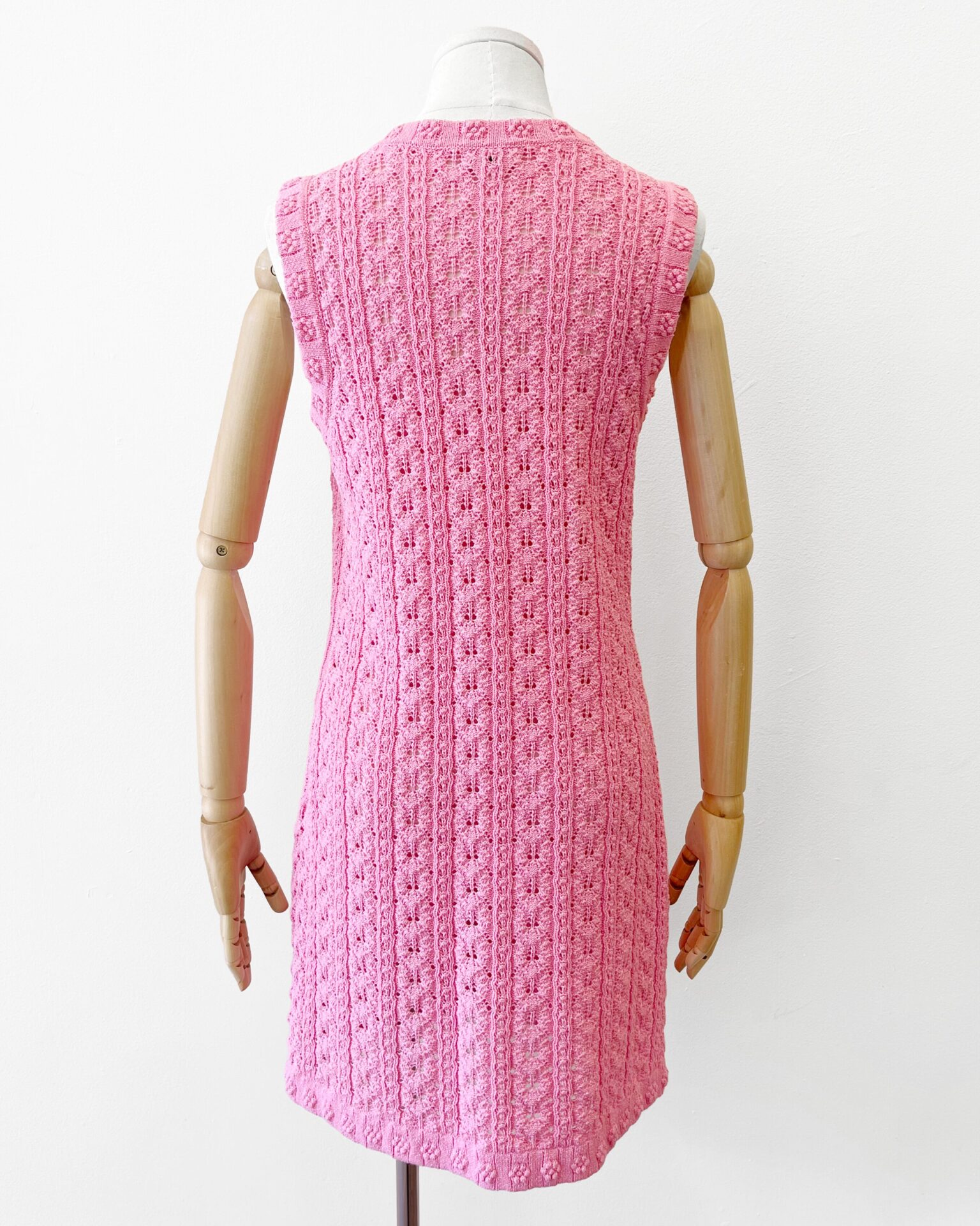 Chanel 2024 pink cotton knit 4 pocket dress