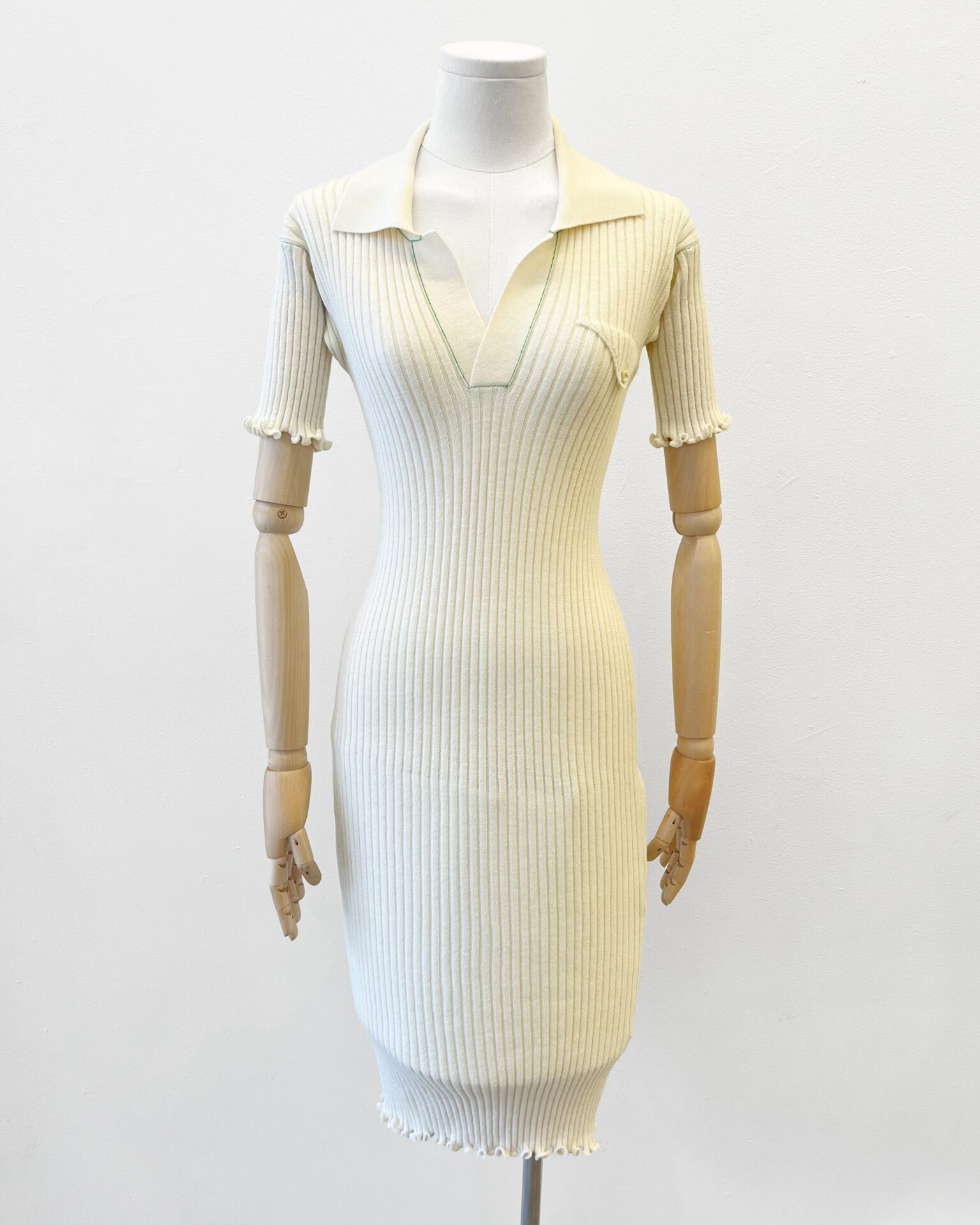Bottega Veneta ribbed wool knit midi dress