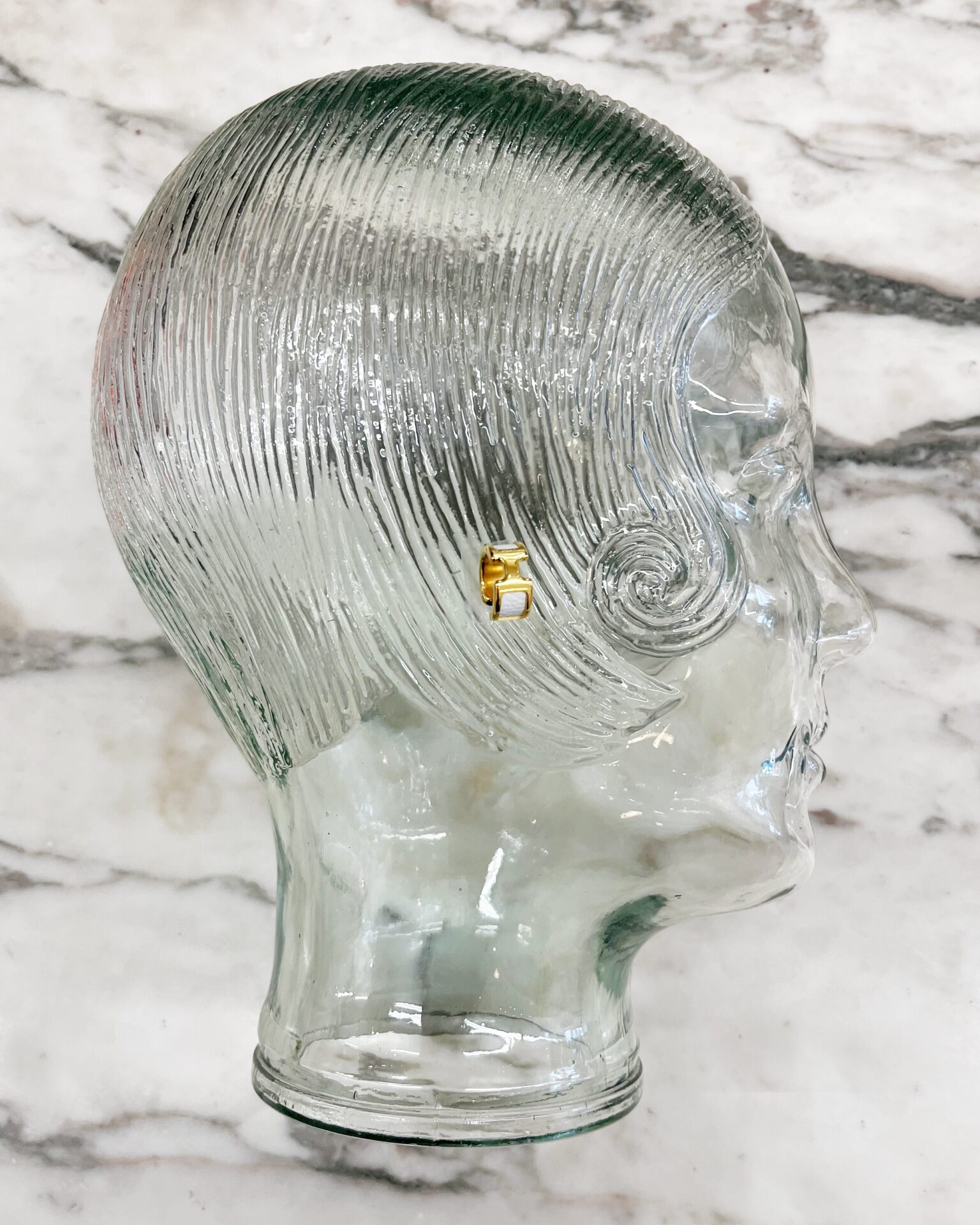 Hermes Olympe earcuff PM in white calf