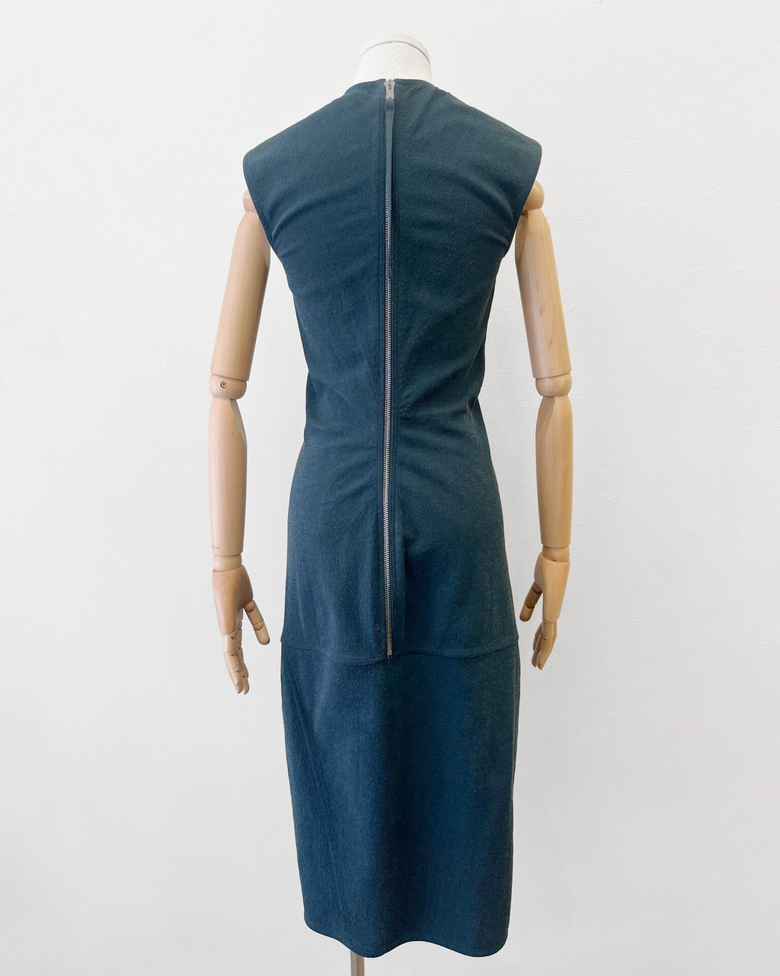 Rick Owens FW16 Mastodon teal sleeveless dress