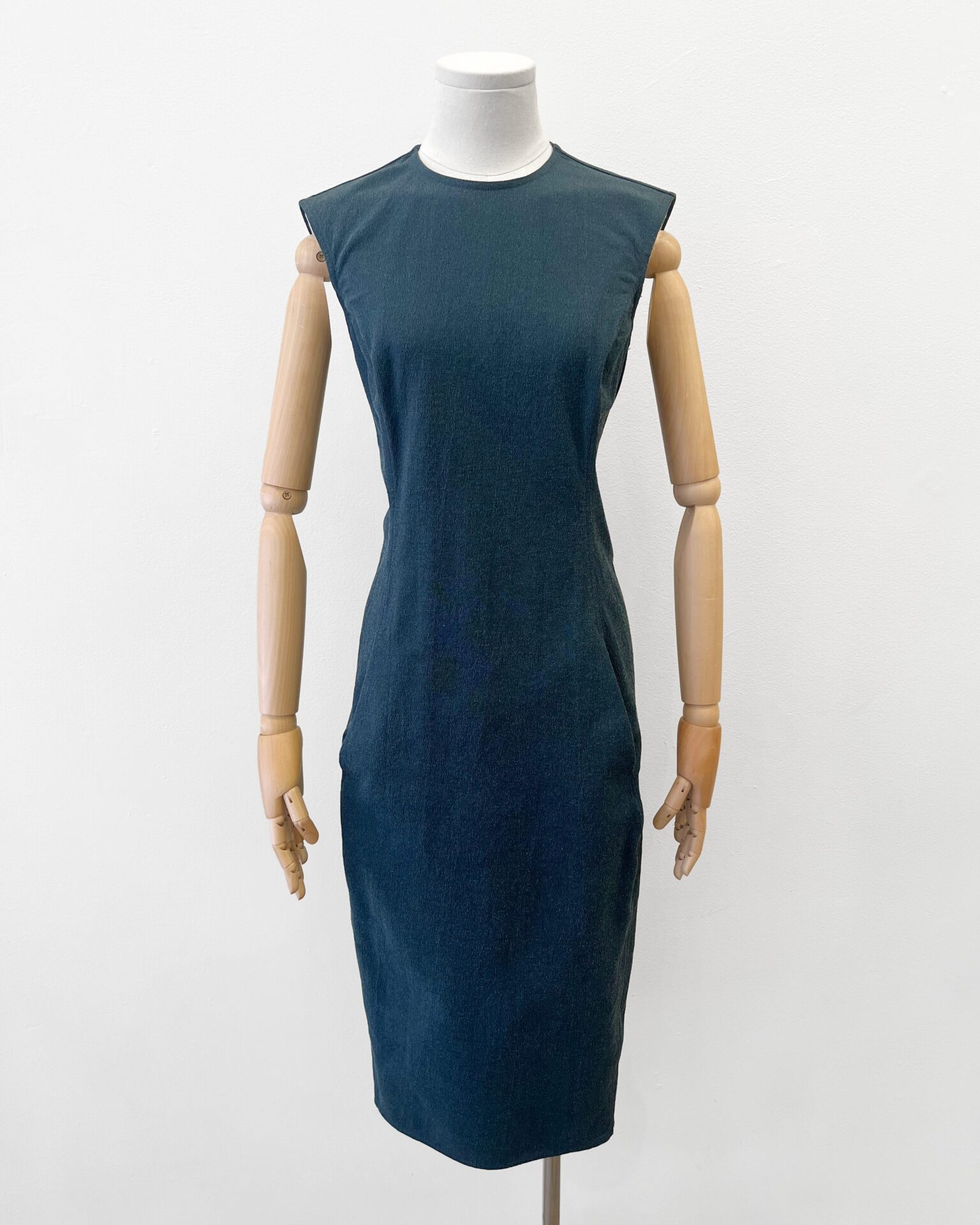 Rick Owens FW16 Mastodon teal sleeveless dress