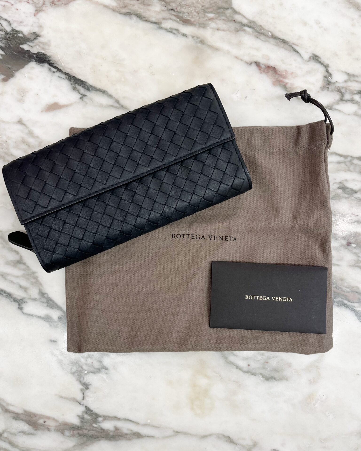 Bottega Veneta black intrecciato leather wallet