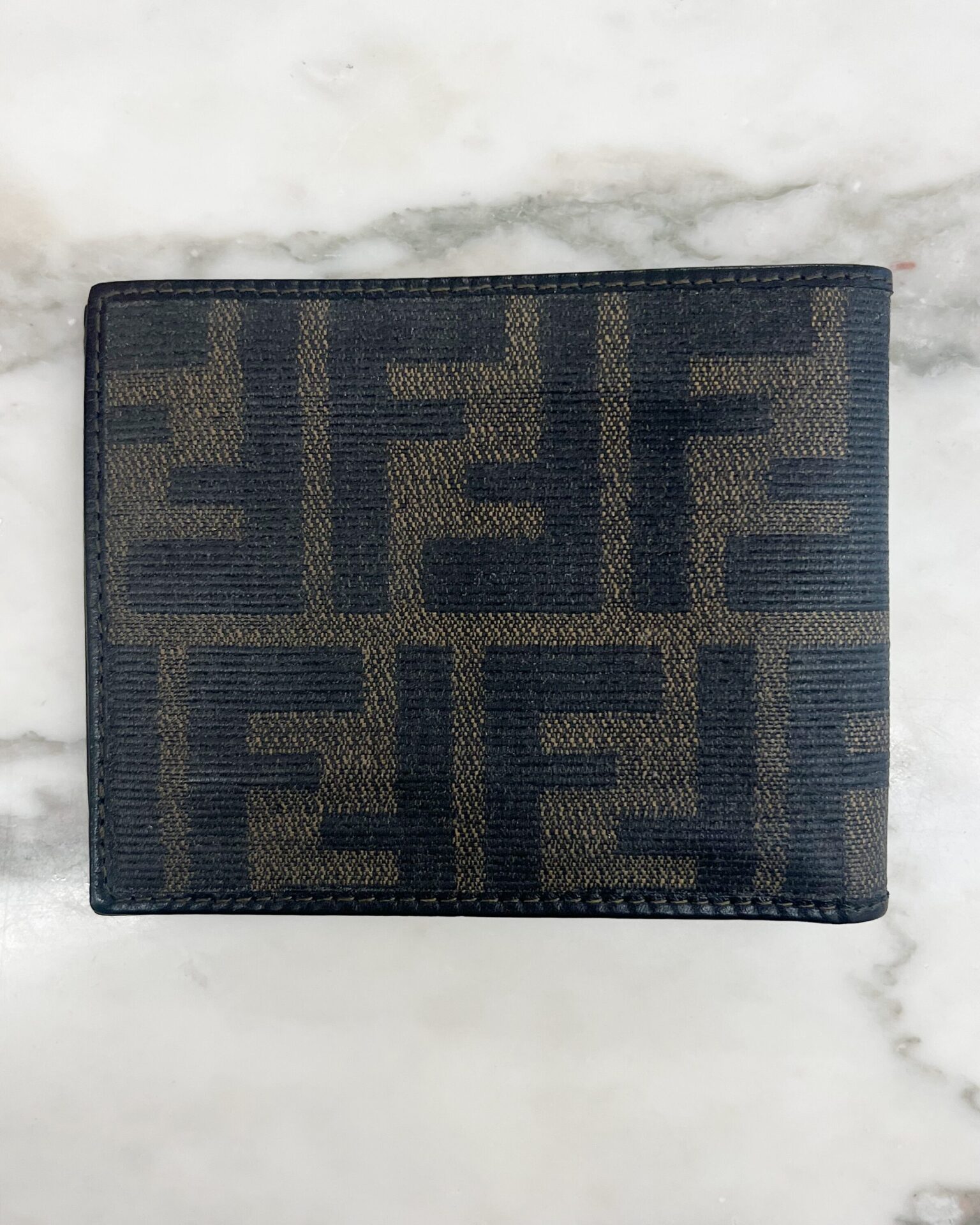 Fendi Zucca logo bifold men's wallet