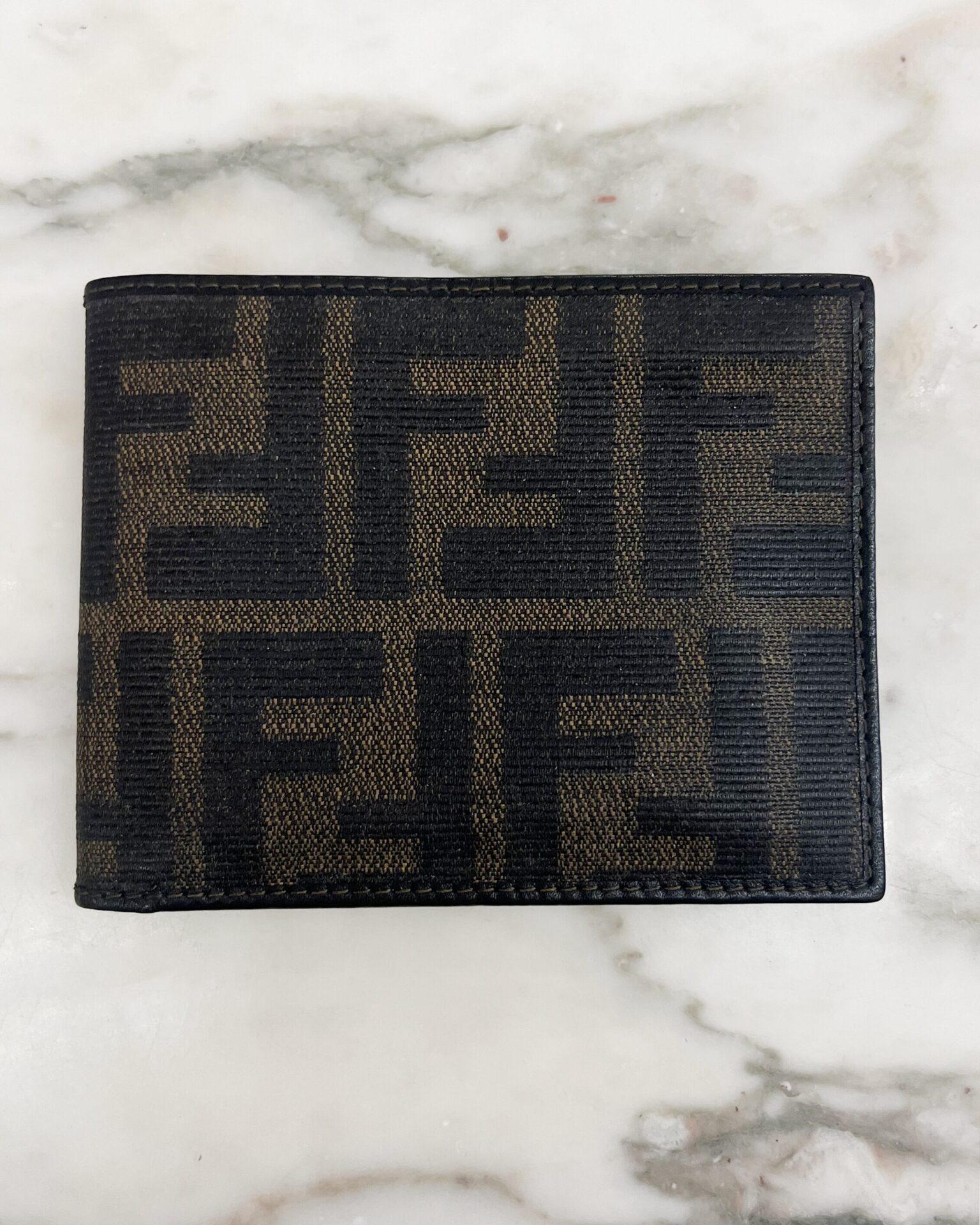 Fendi Zucca logo bifold men's wallet