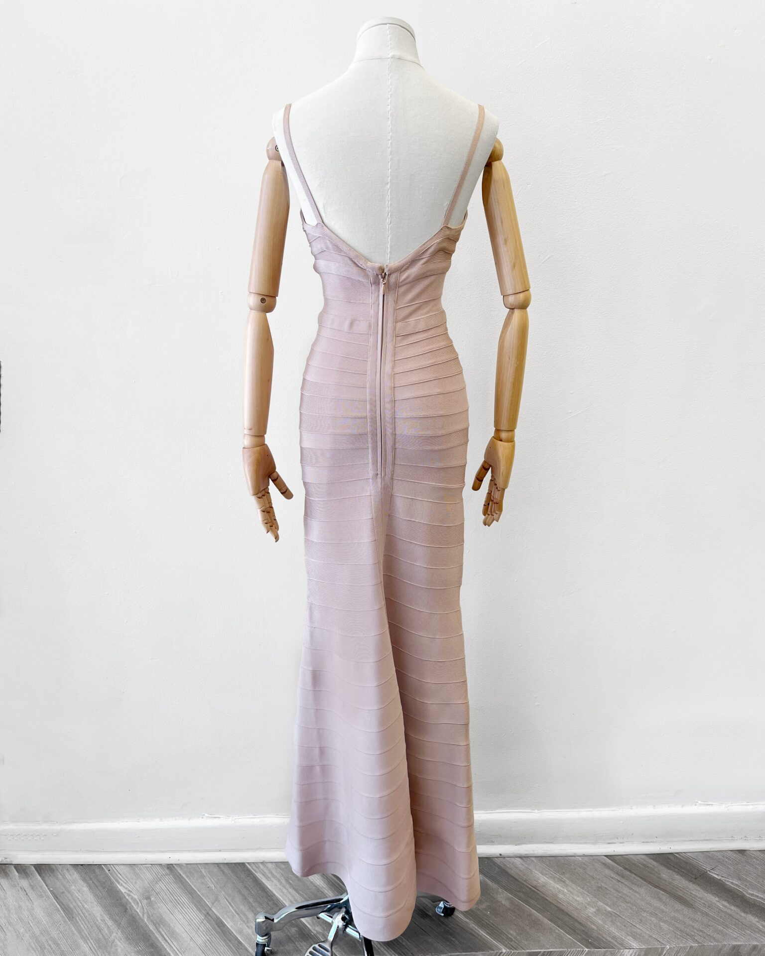 Herve Leger Priscilla bandage maxi gown with beaded bust