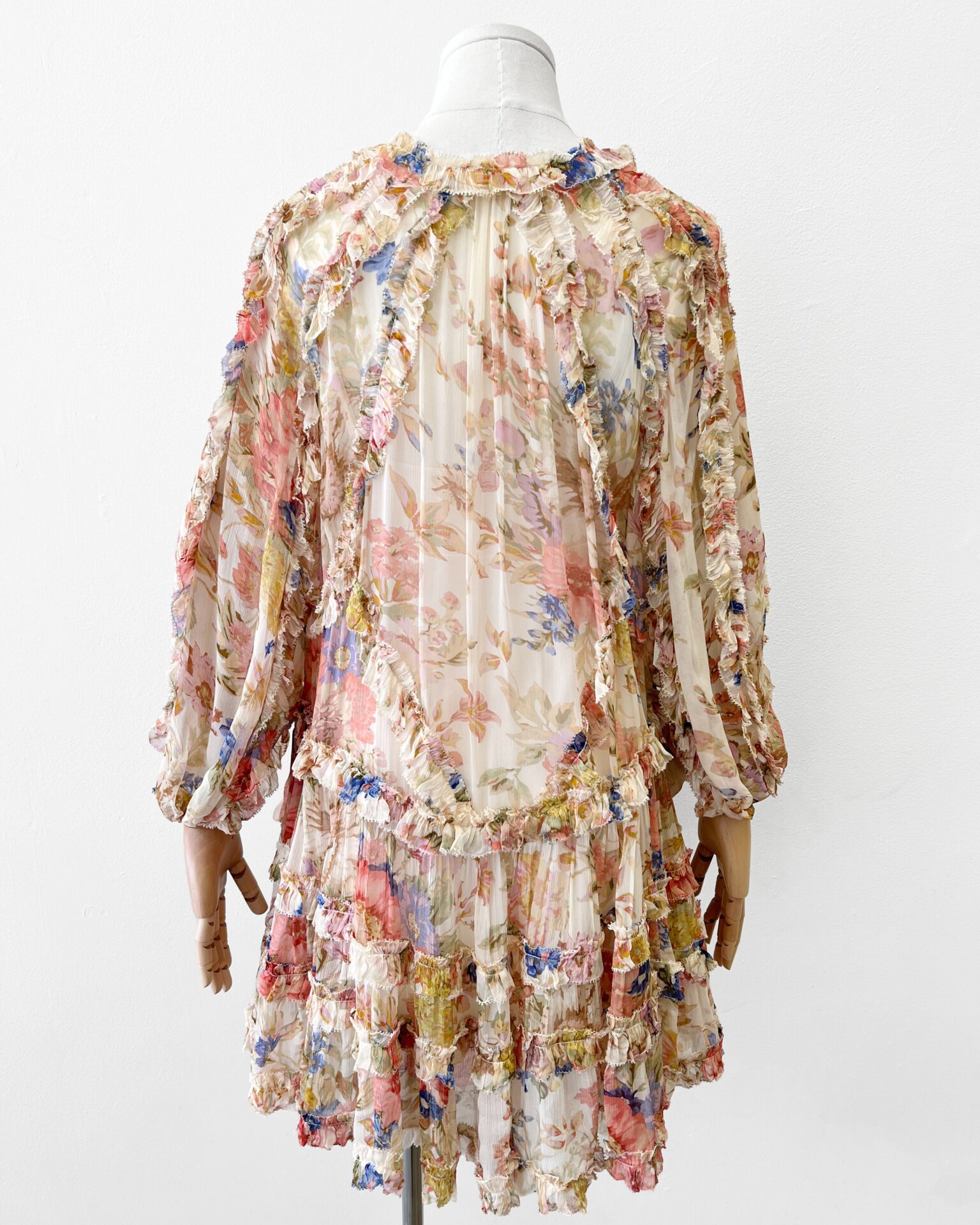 Zimmermann August billow frill mini dress with slip