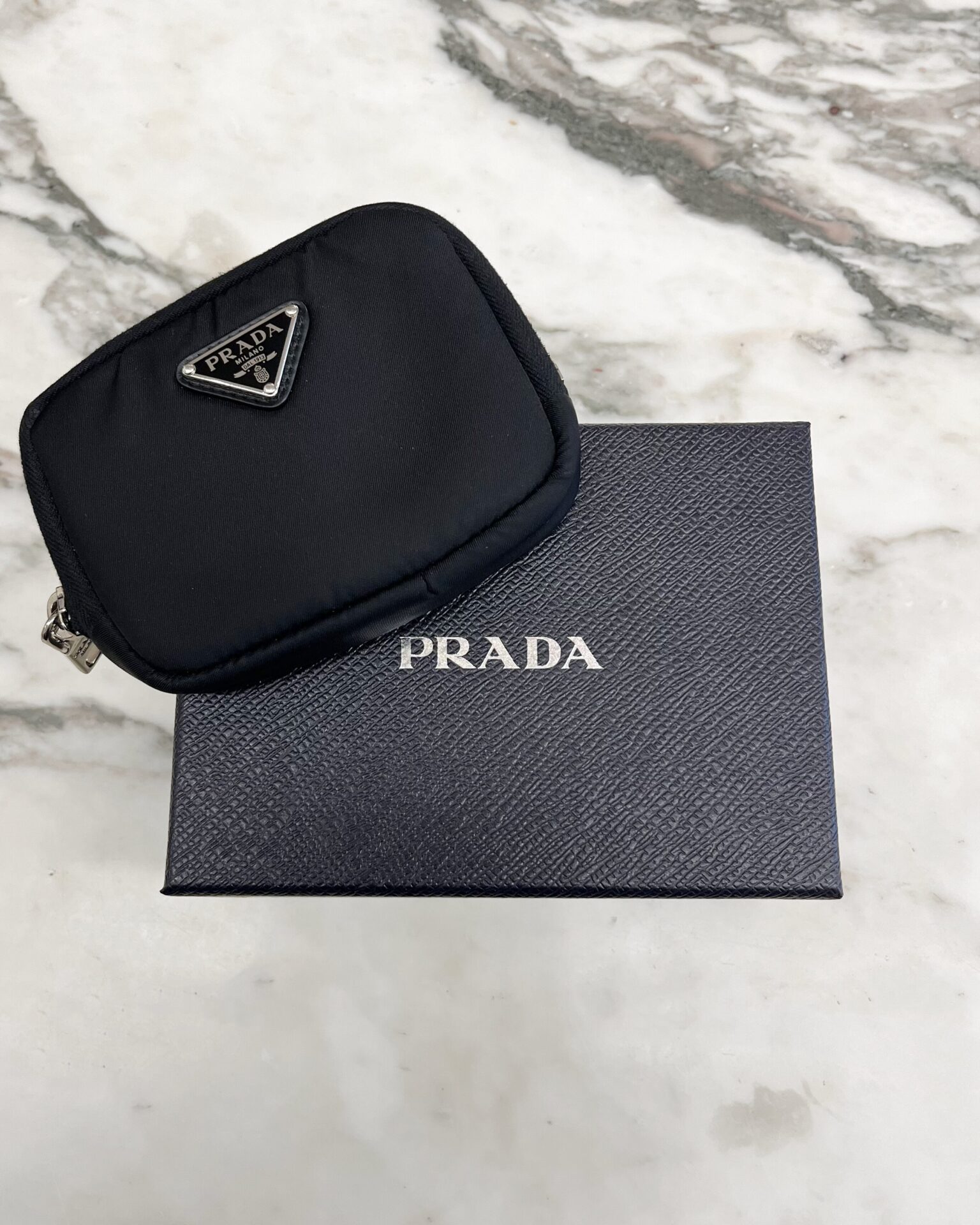 Prada small black Re-Nylon padded zip wallet