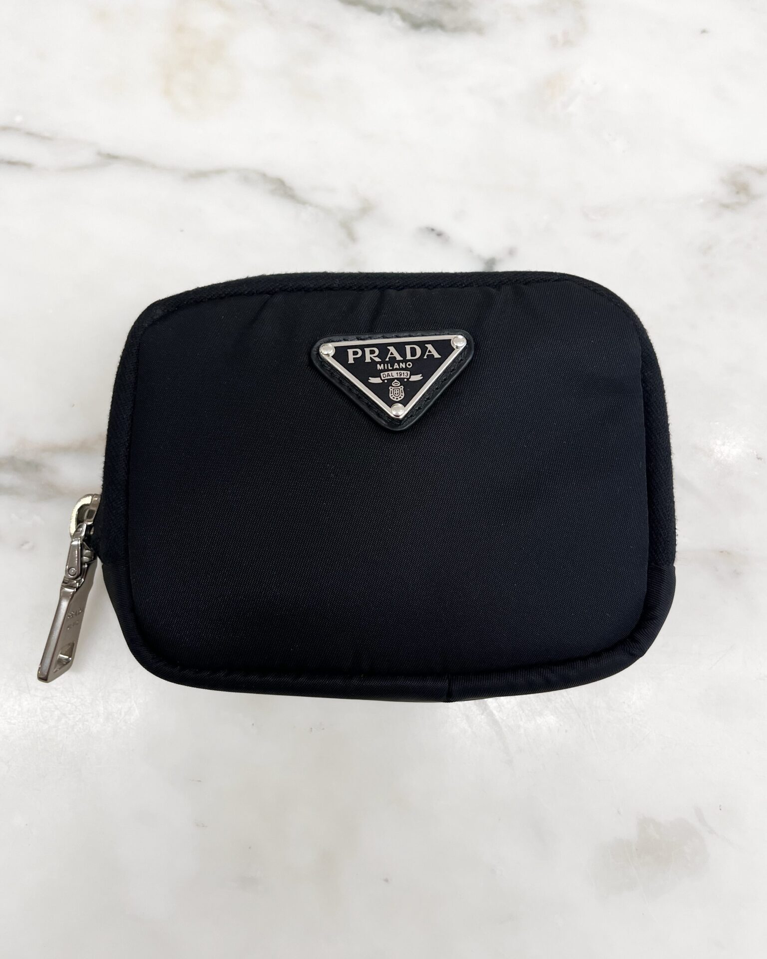Prada small black Re-Nylon padded zip wallet