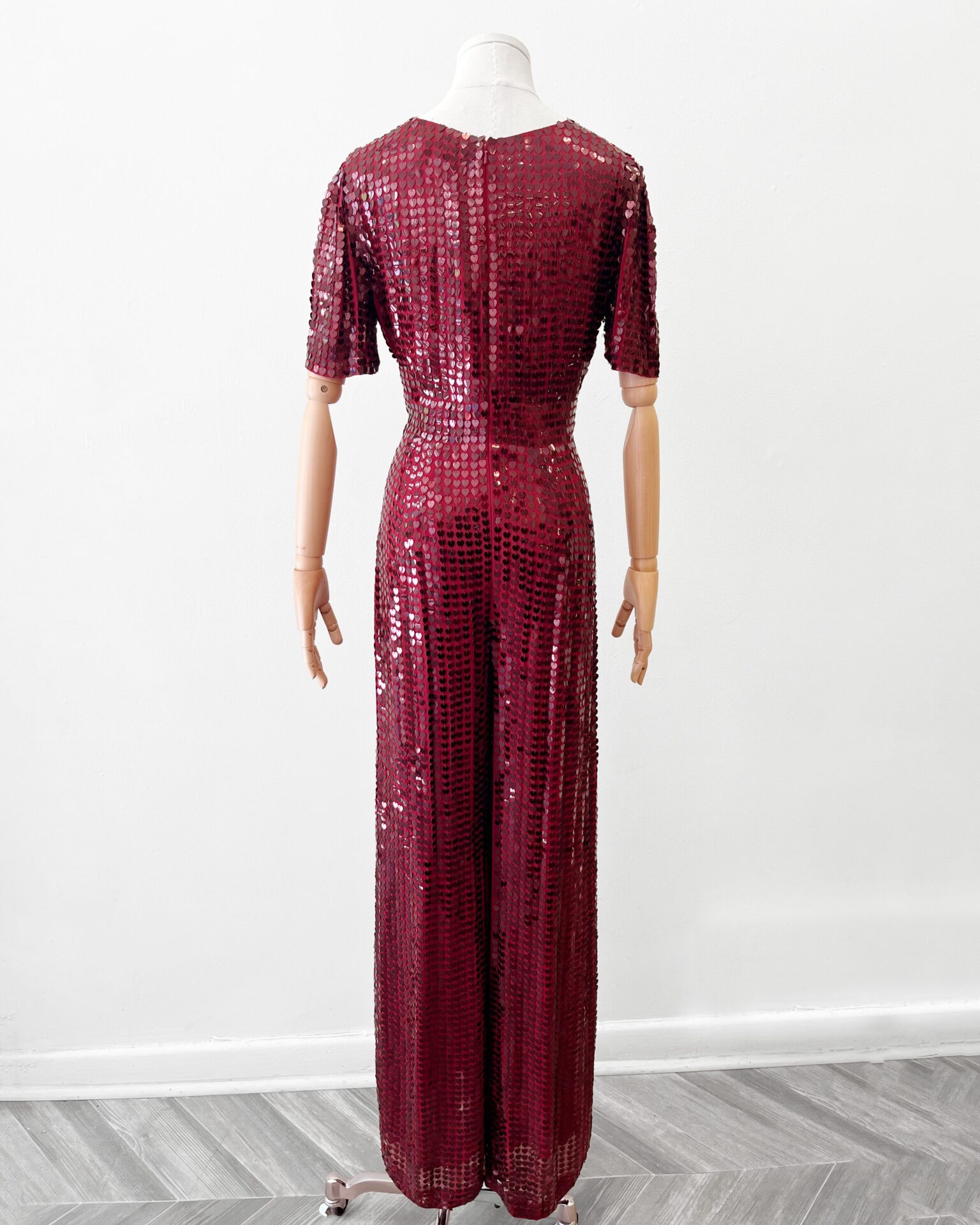 Temperley London ruby heart sequin jumpsuit