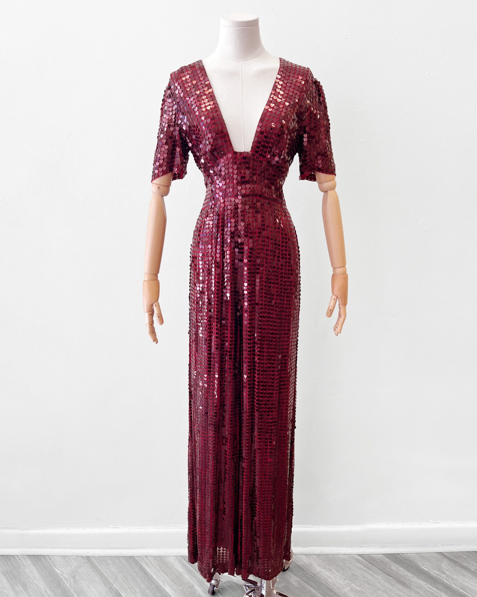 Temperley London ruby heart sequin jumpsuit