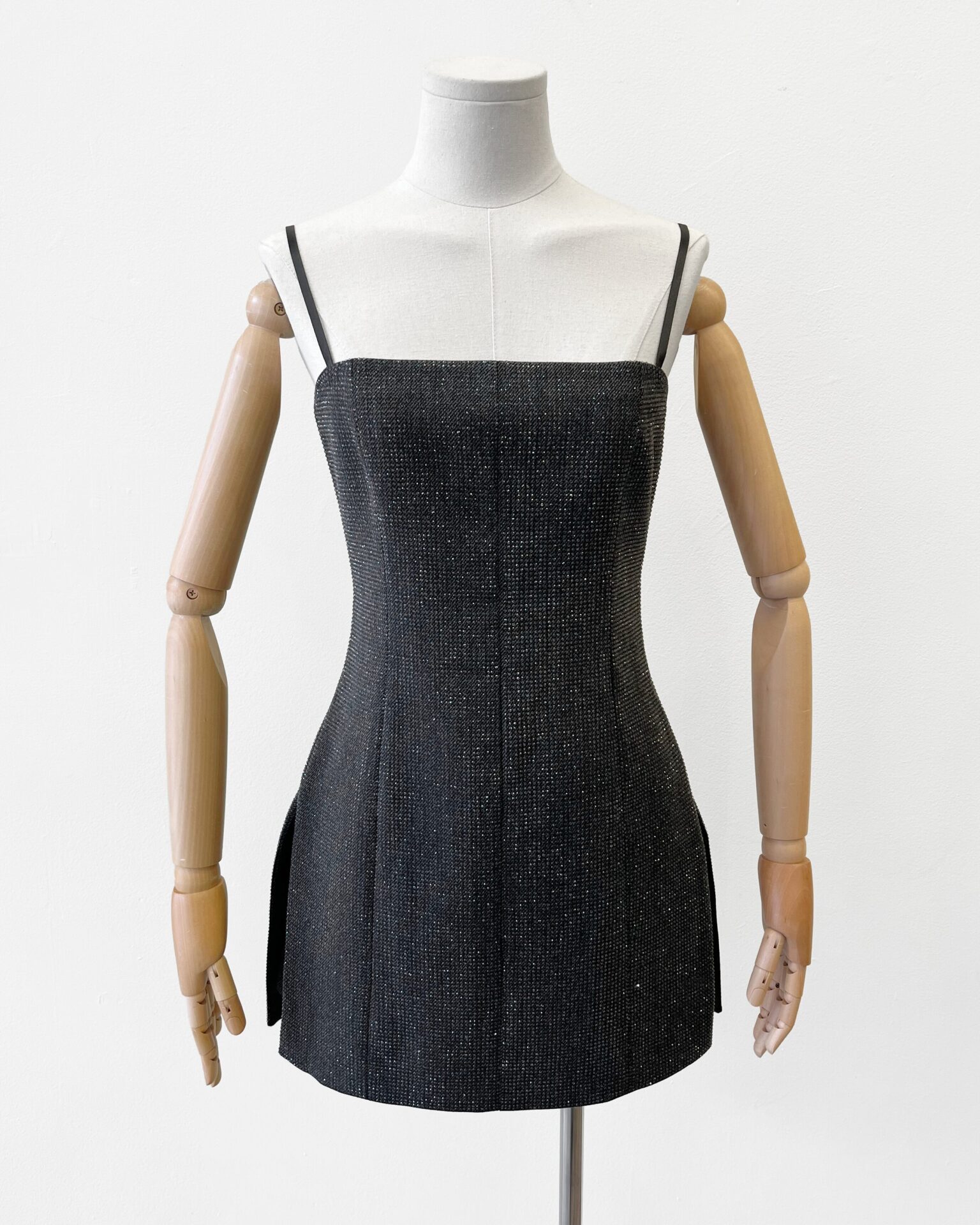 Alexander Wang hotfix crystal fitted playsuit mini dress