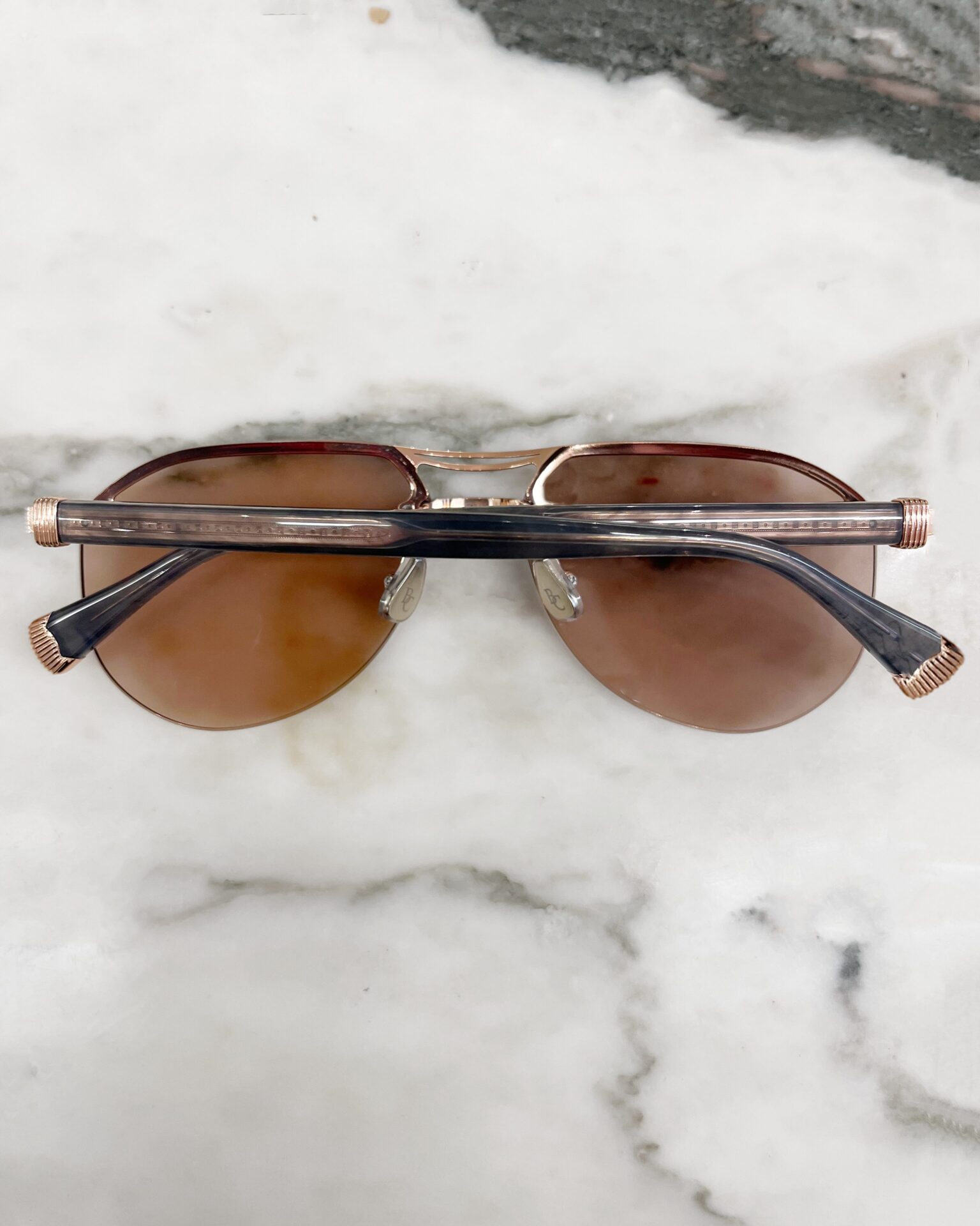 Brunello Cucinelli Carlito B BC2015ST rose gold plated sunglasses