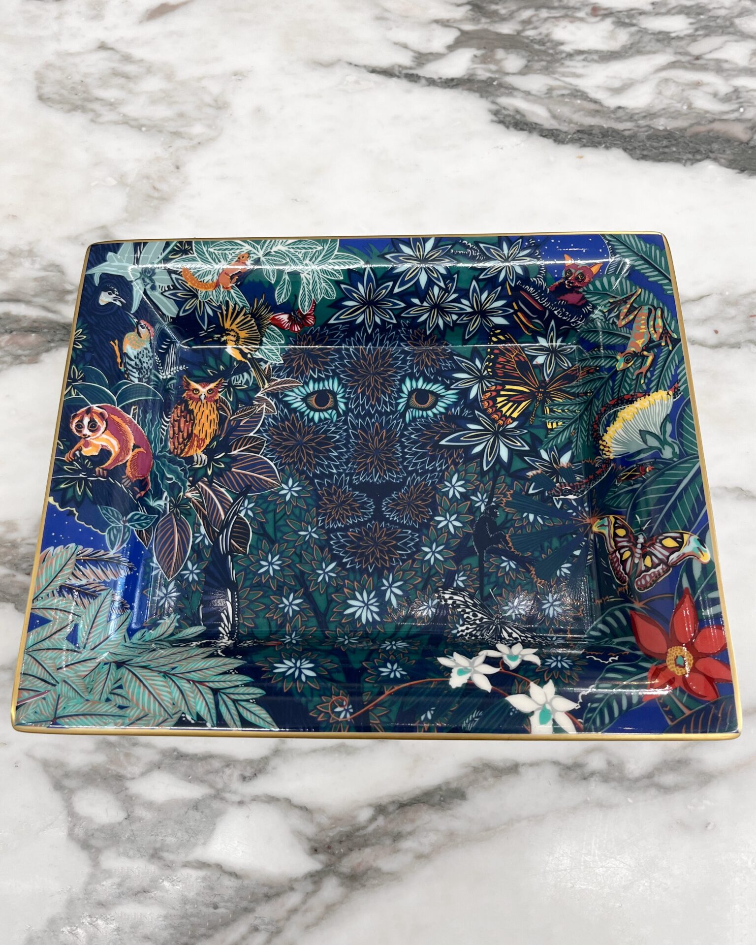 Hermes “Wild Singapore” porcelain change tray