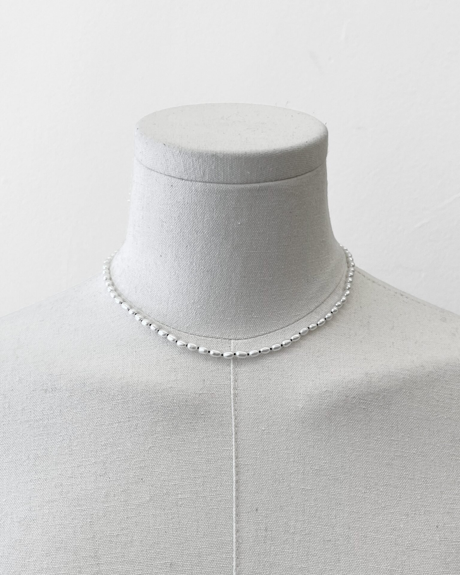 Sophie Buhai tiny pearl necklace with sterling silver clasp