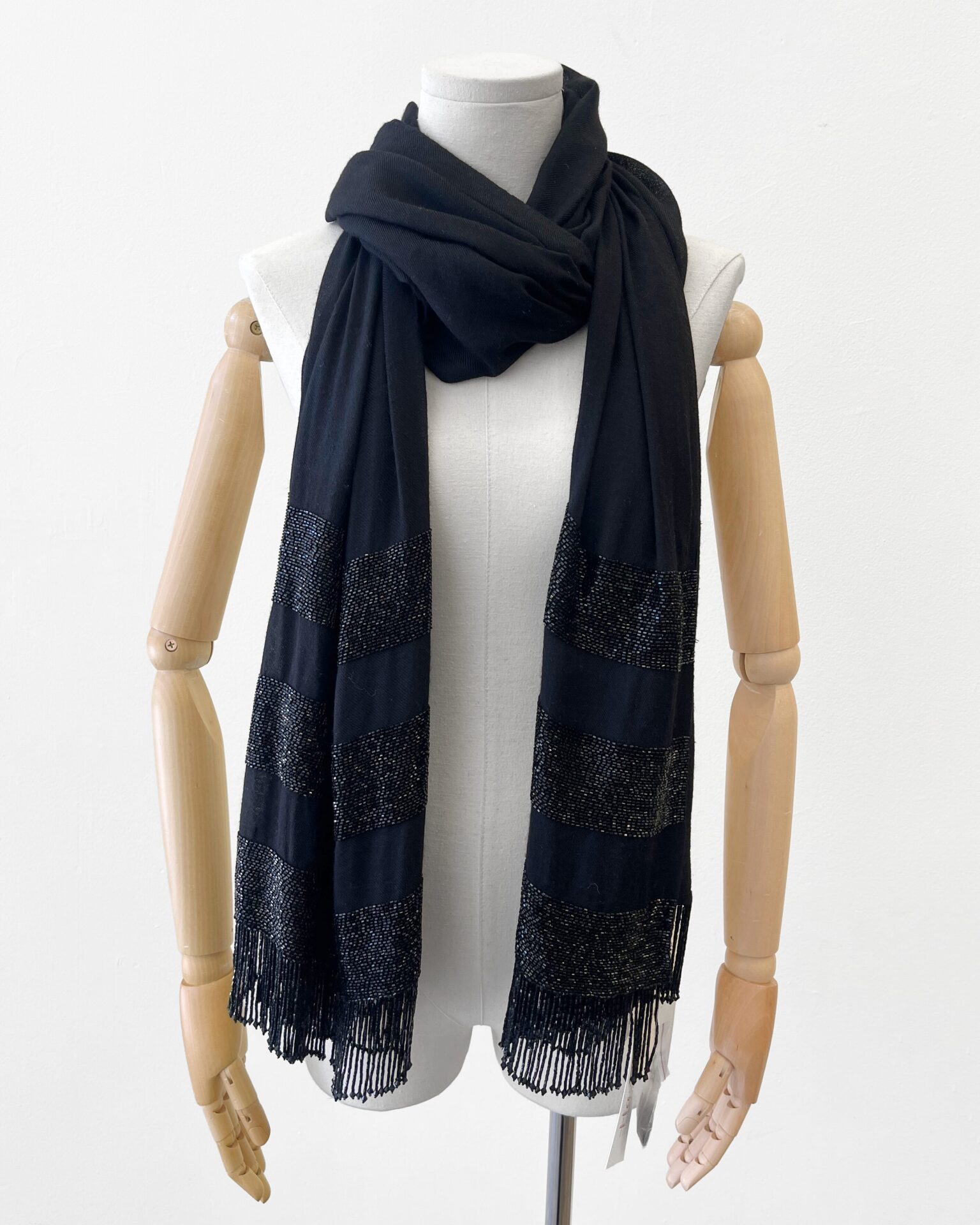 Louise Kennedy black wrap with jet beading