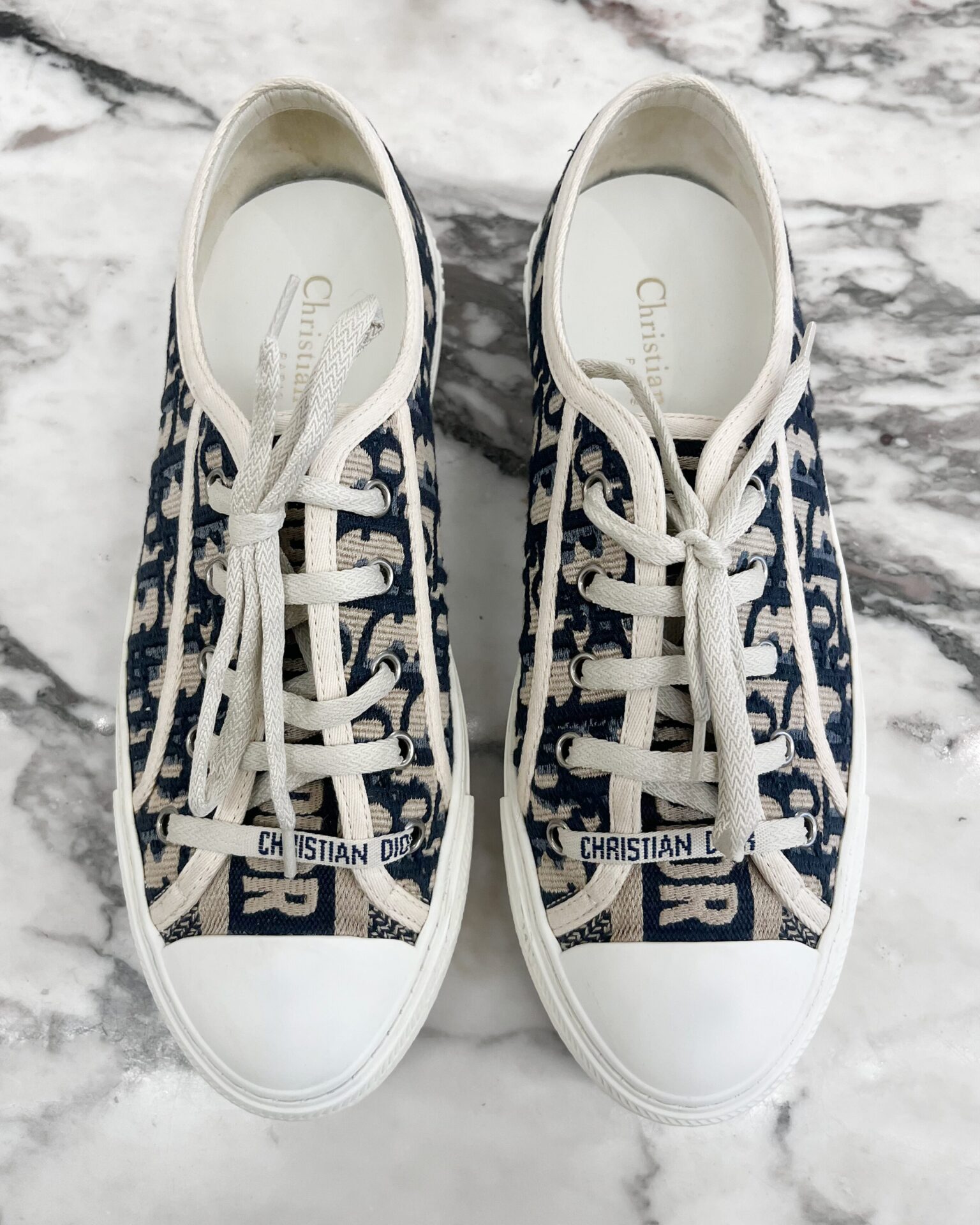 Dior Walk ‘n’ Dior navy oblique canvas sneakers