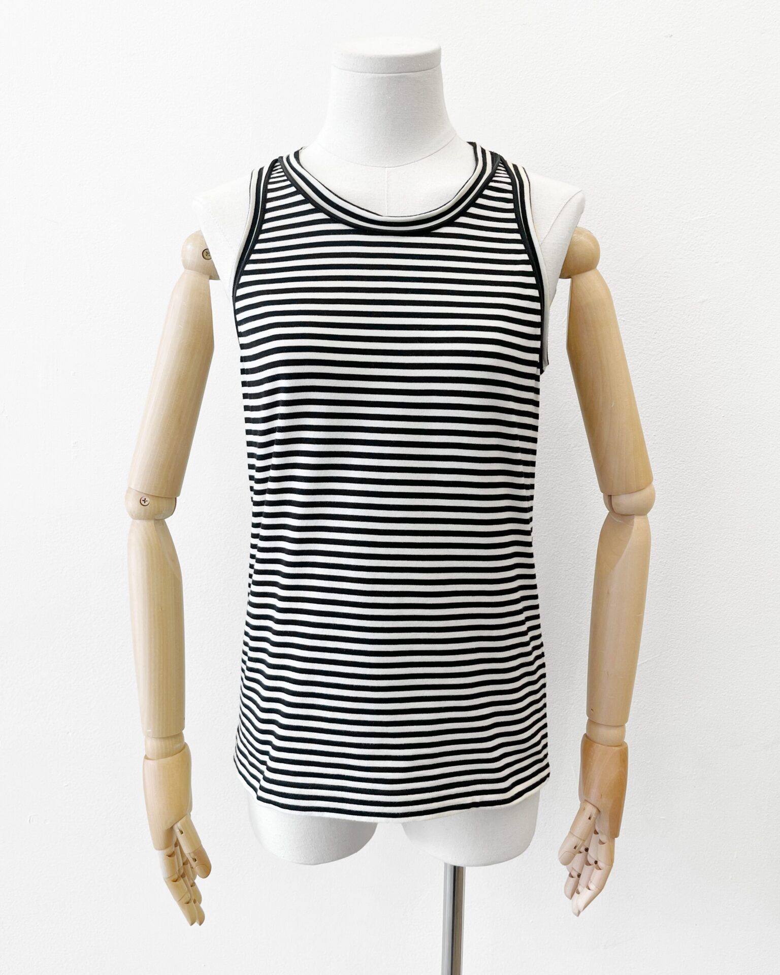 Brunello Cucinelli black & white striped tank top