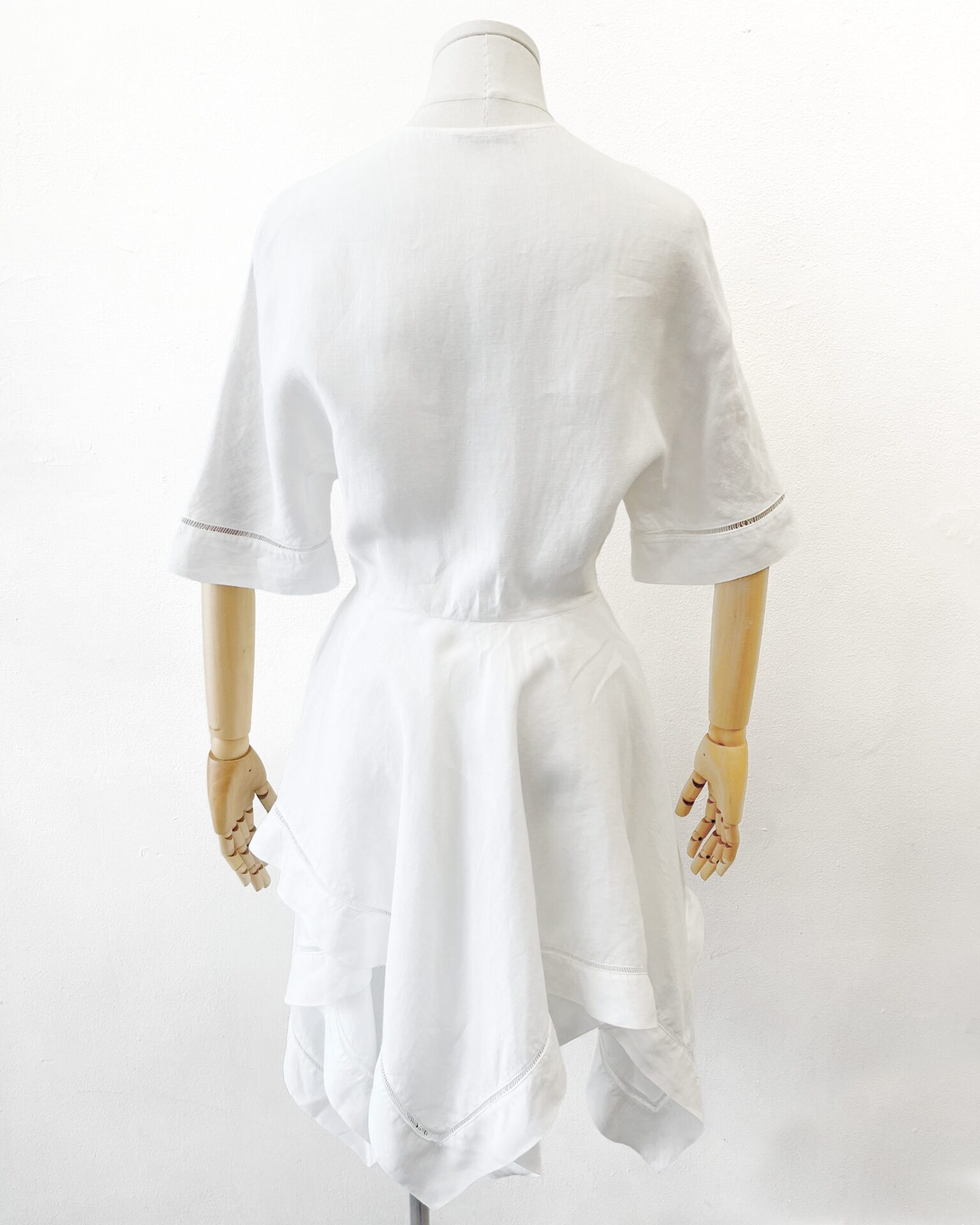 JW Anderson white linen dress with handkerchief hem
